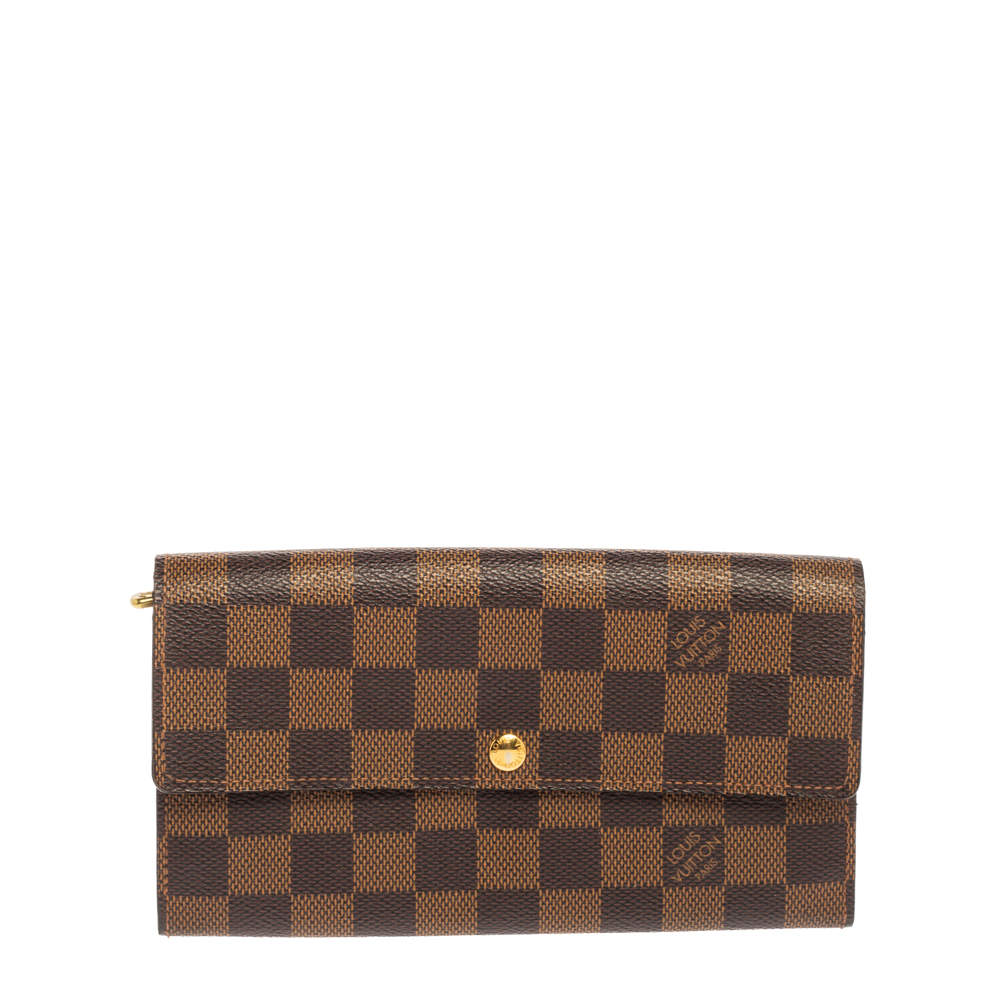 مملوكة مسبقًا Louis Vuitton Damier Ebene Canvas Sarah Wallet