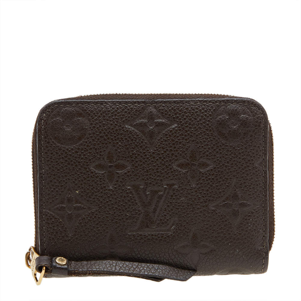 Pre Owned Louis Vuitton Terre Monogram Empreinte Leather Zippy Wallet