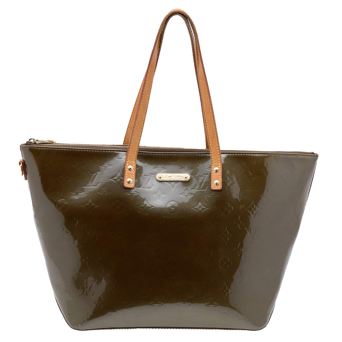مملوكة مسبقًا Louis Vuitton Vert Olive Monogram Vernis Bellevue GM Bag