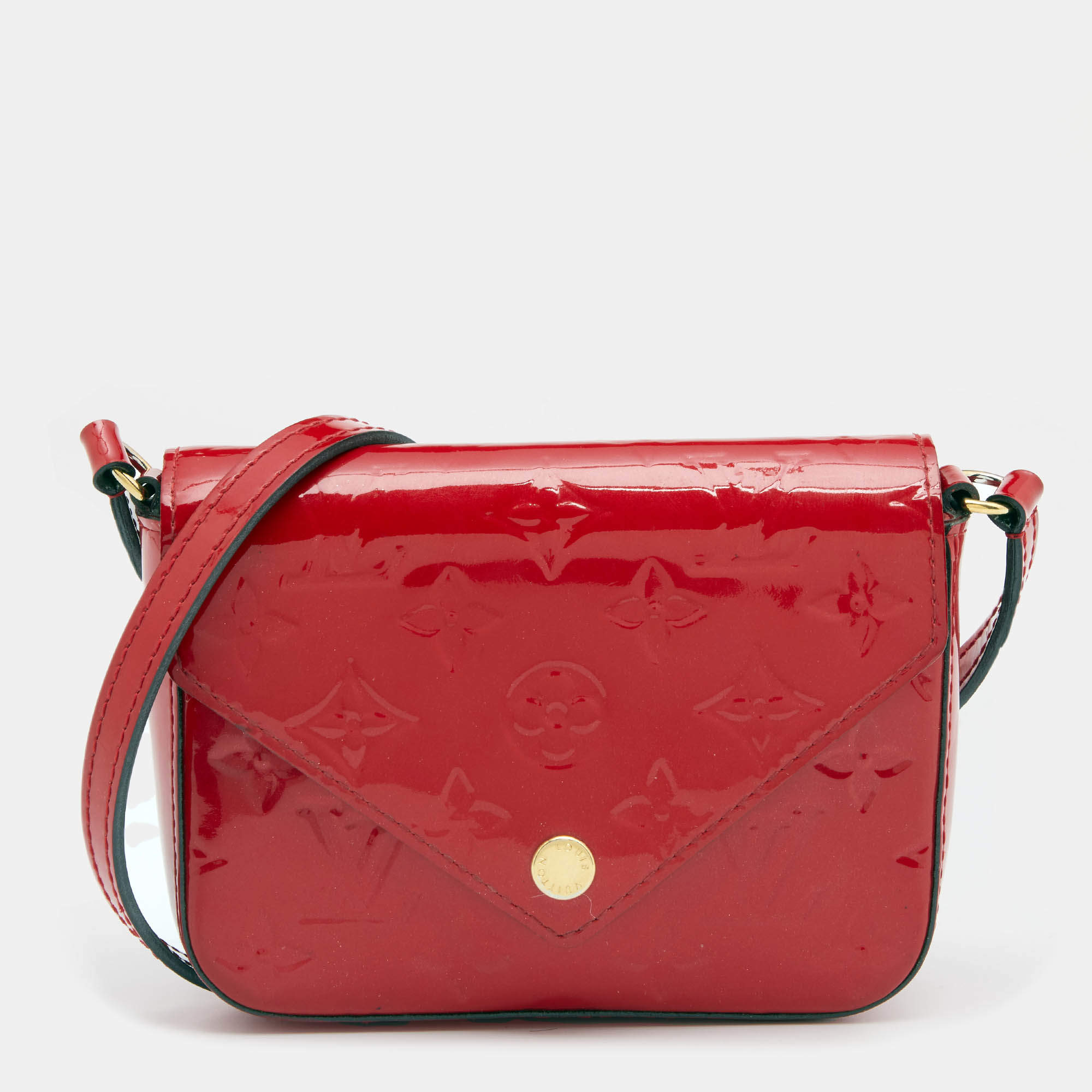 Louis Vuitton Vernis Pochette Mini Shoulder Bag in Red