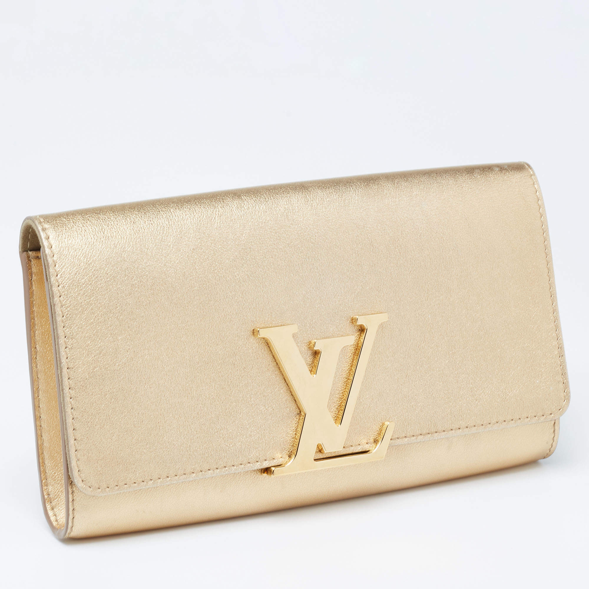 Louis Vuitton Metallic Gold Calfskin Louise E/W Clutch