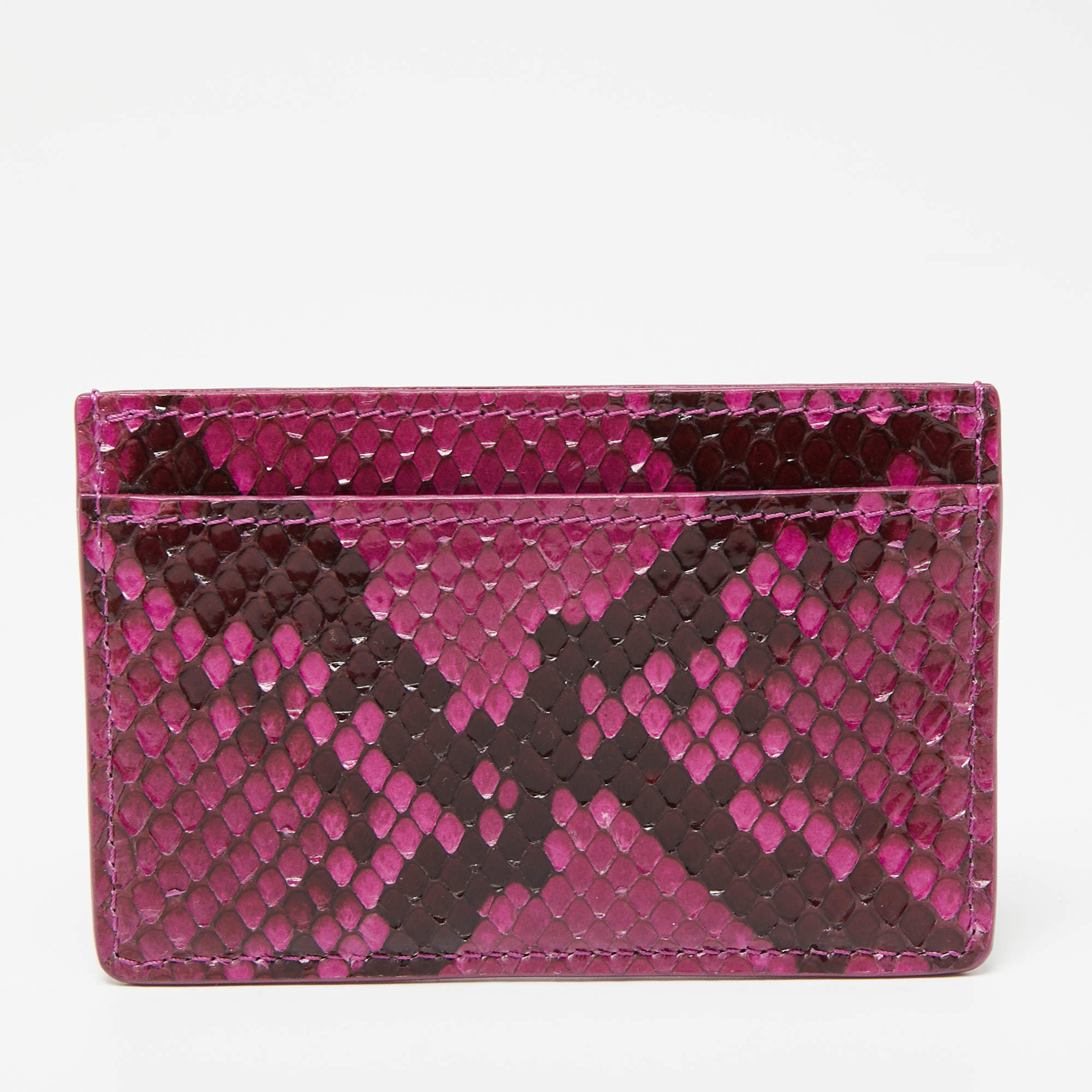 Pre Owned Louis Vuitton Purple/Brown Python Card Holder