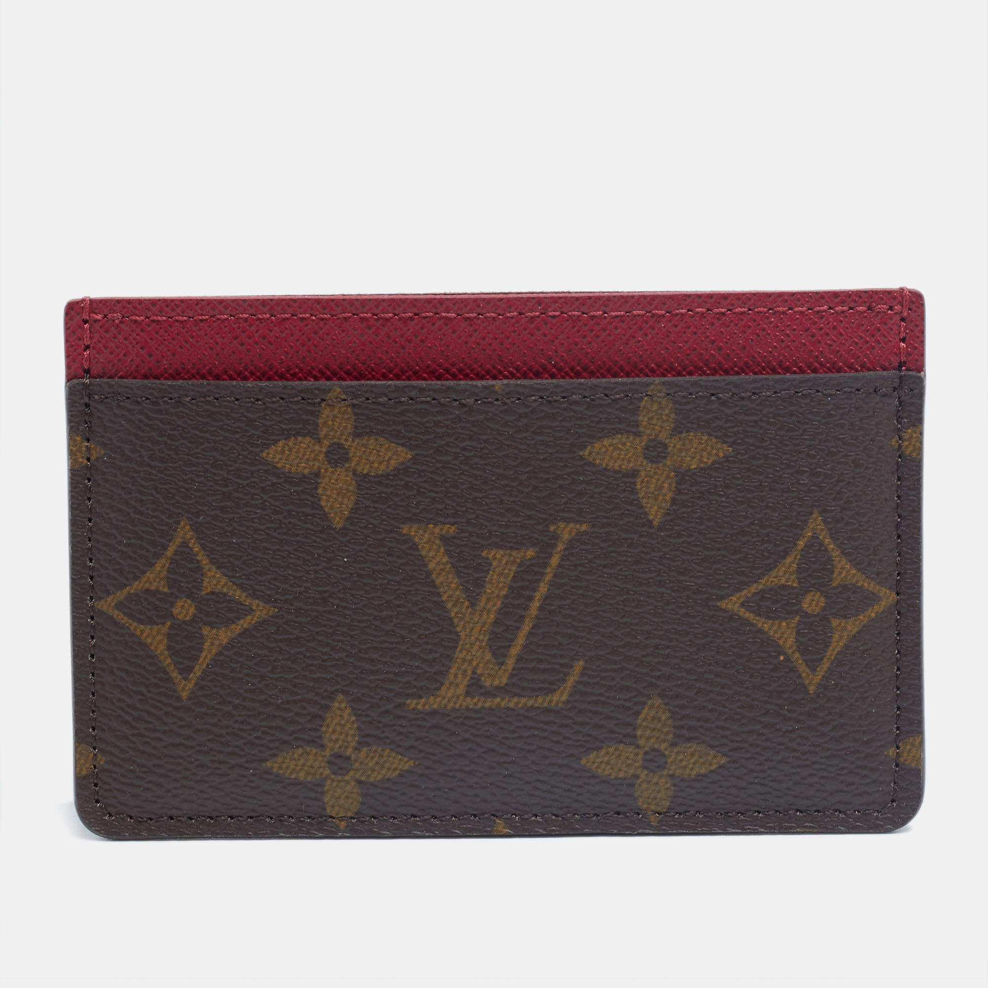 Pre Owned Louis Vuitton Fuchsia Monogram Canvas Card Holder