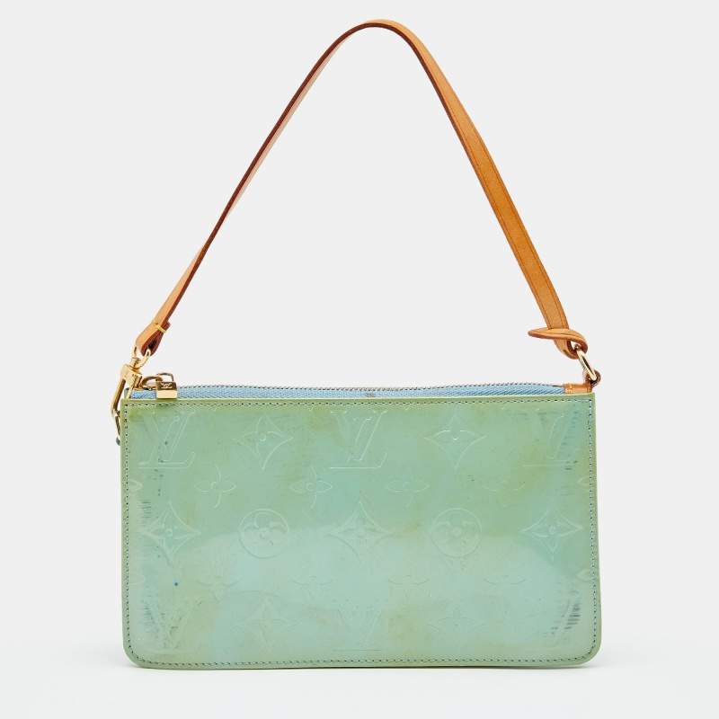 Louis Vuitton Green Vernis Lexington Pochette Light green Leather