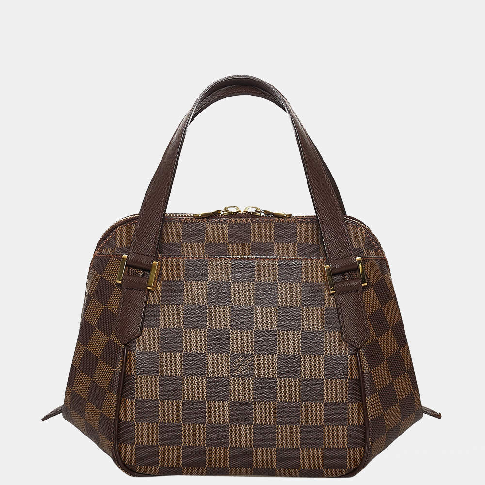 Pre Owned Louis Vuitton Brown Damier Ebene Coated Canvas Belem PM Satchel Bag 