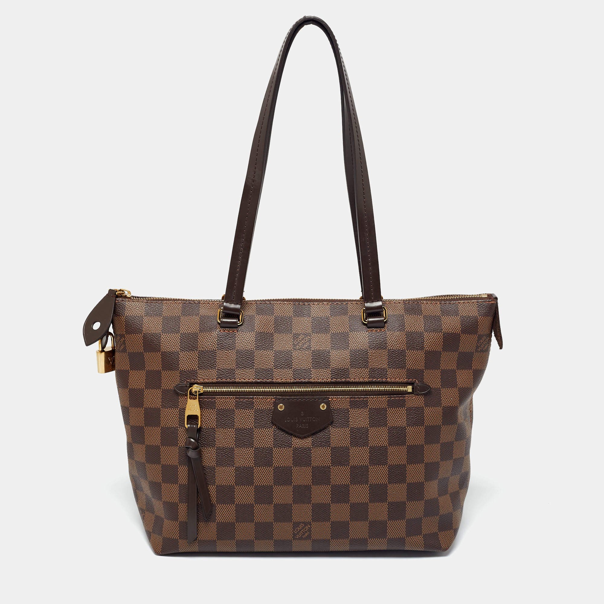 Pre Owned Louis Vuitton Brown Damier Ebene Canvas Lena PM Bag
