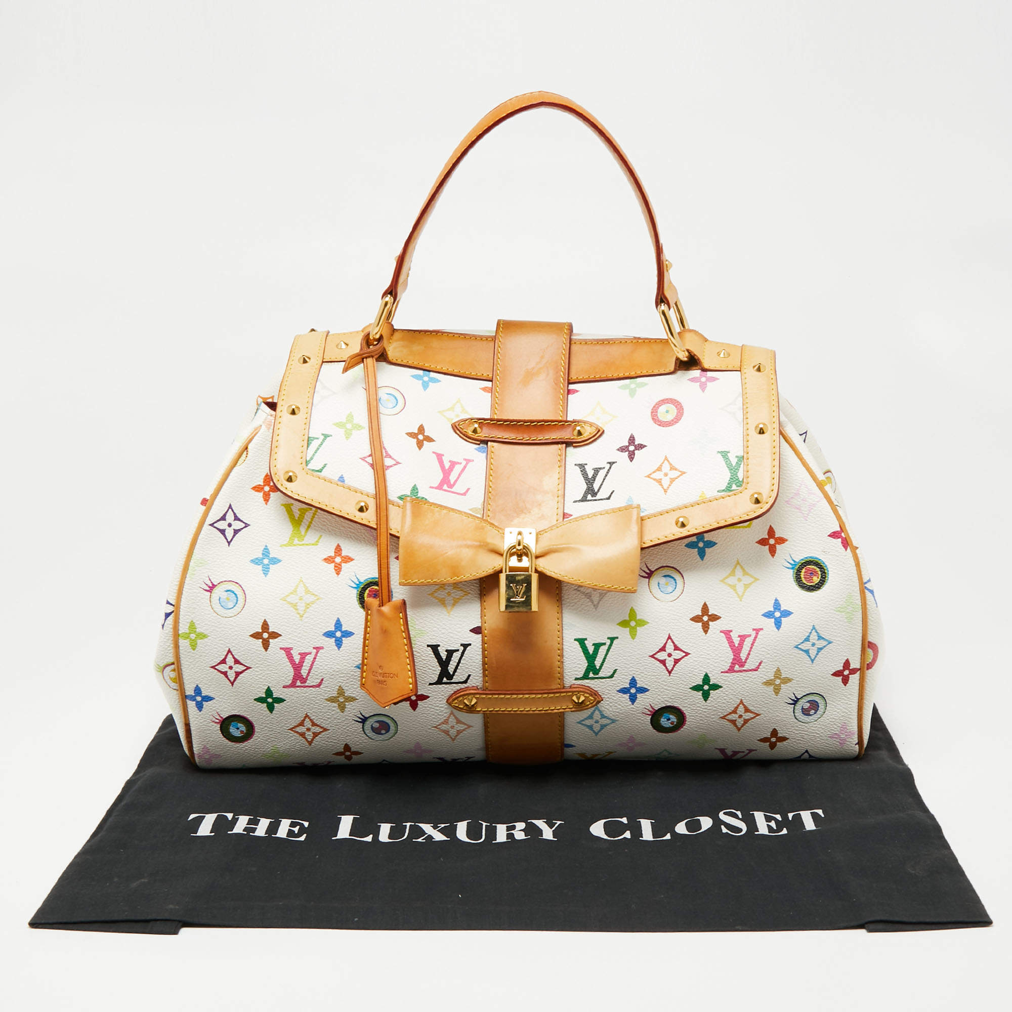 A LIMITED EDITION WHITE MONOGRAM MULTICOLOR EYE LOVE YOU BAG WITH GOLD  HARDWARE BY TAKASHI MURAKAMI, LOUIS VUITTON, 2003