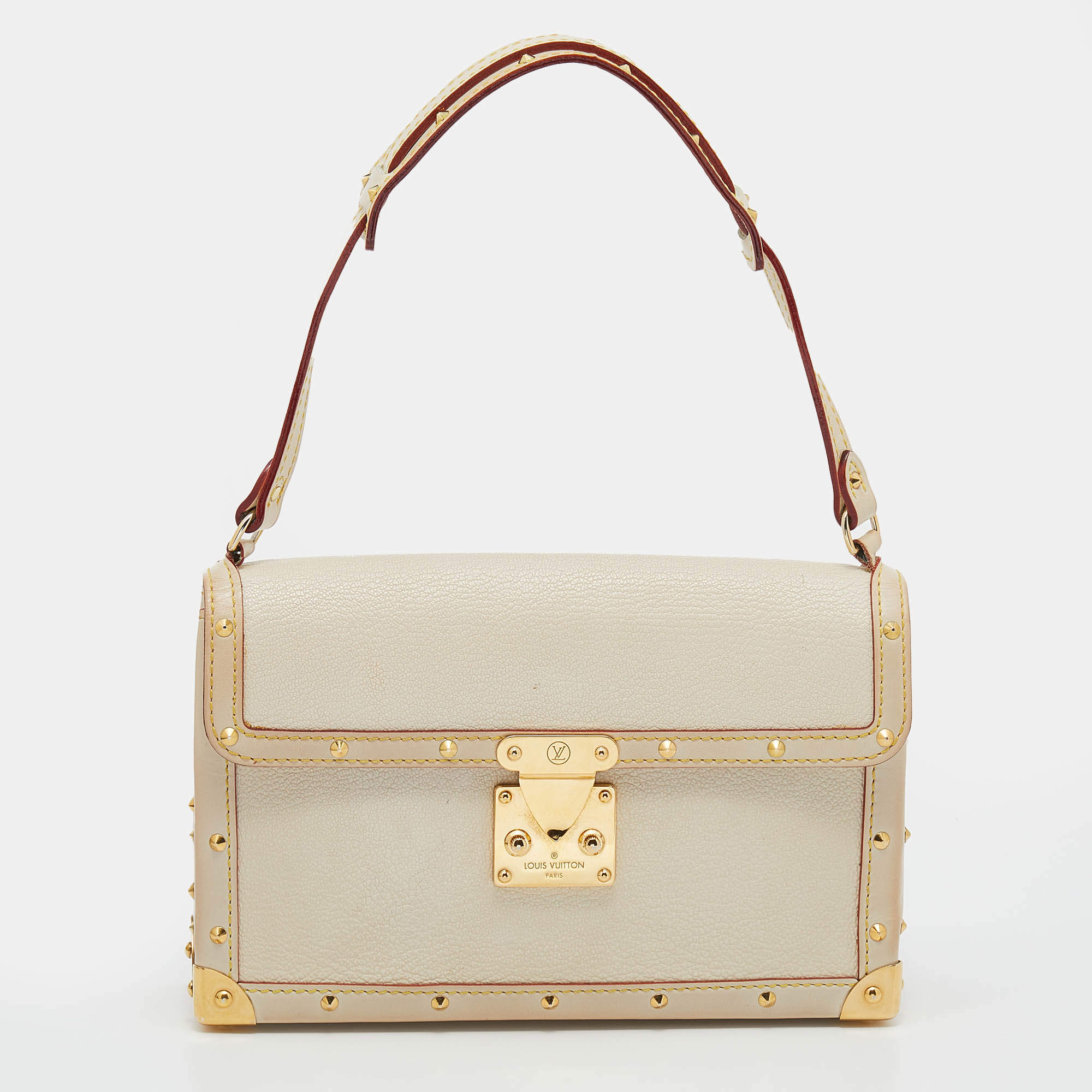 مملوكة مسبقًا Louis Vuitton White Suhali Leather L'Aimable Bag