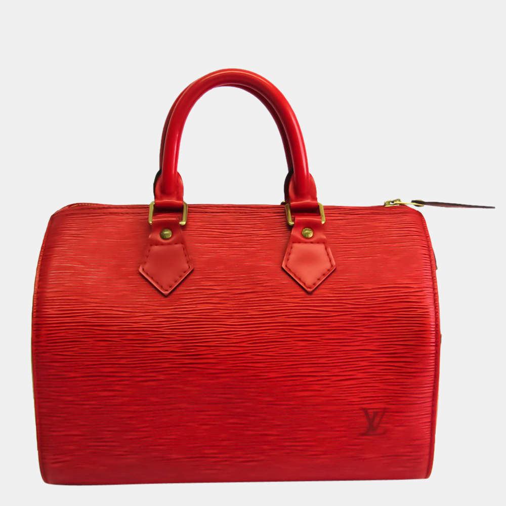 مملوكة مسبقًا Louis Vuitton Red Epi Leather Speedy 25 Satchel Bag 