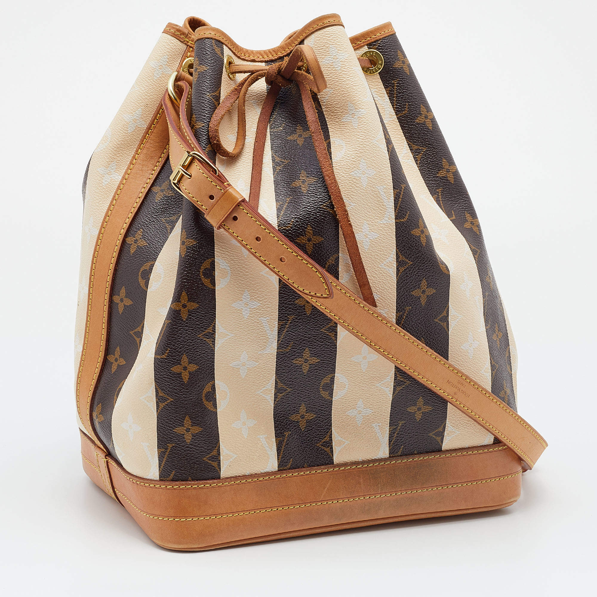 Louis Vuitton Brown Monogram Canvas Limited Edition Rayures Petit Noe Bag Louis  Vuitton