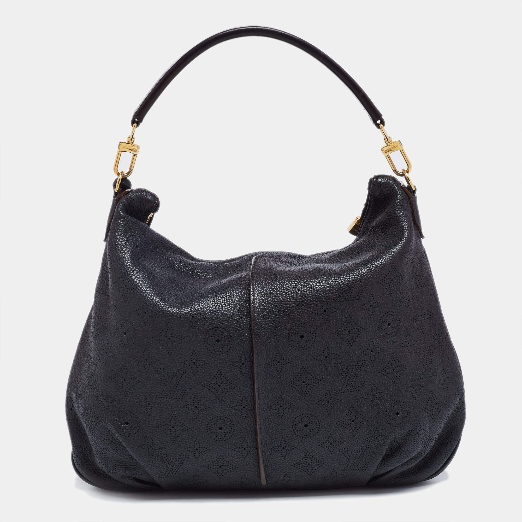 Louis Vuitton Black Monogram Mahina Leather Selene PM Bag Louis