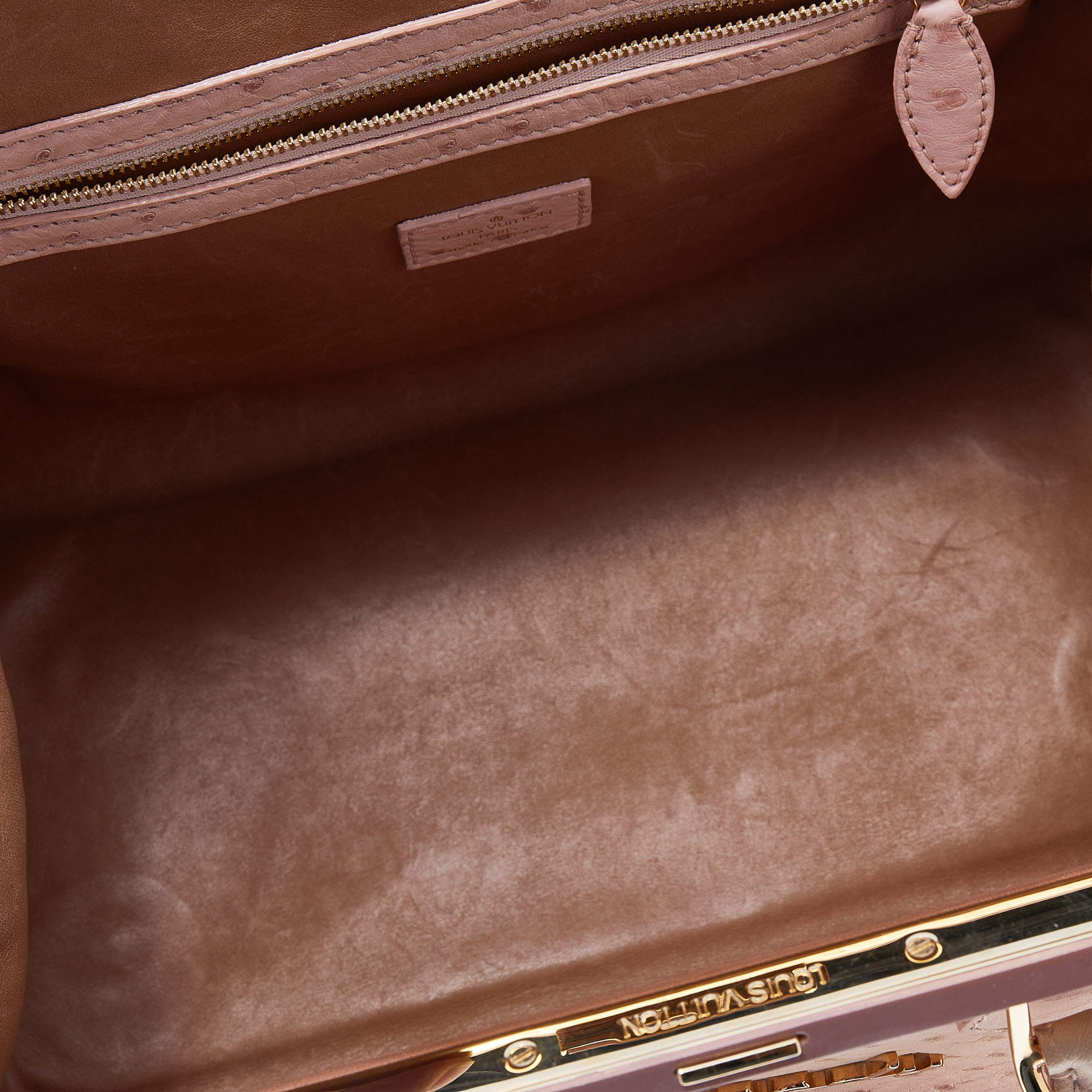 Louis Vuitton Limited Edition Poudre Ostrich Frame Speedy Bag - Yoogi's  Closet