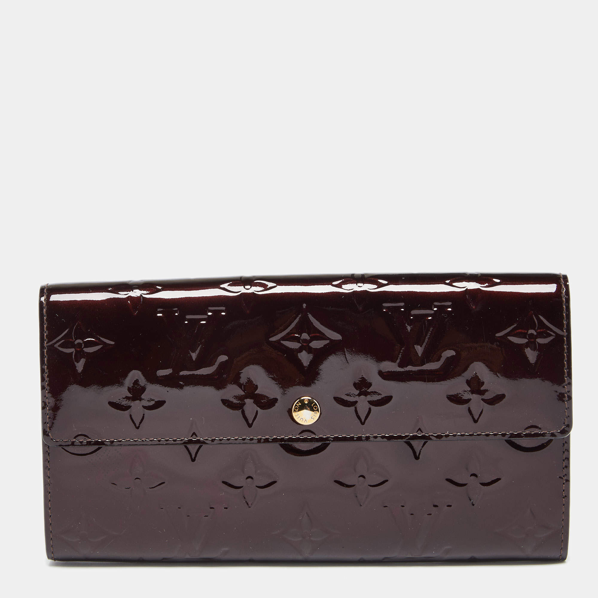 مملوكة مسبقًا Louis Vuitton Amarante Monogram Vernis Sarah Wallet