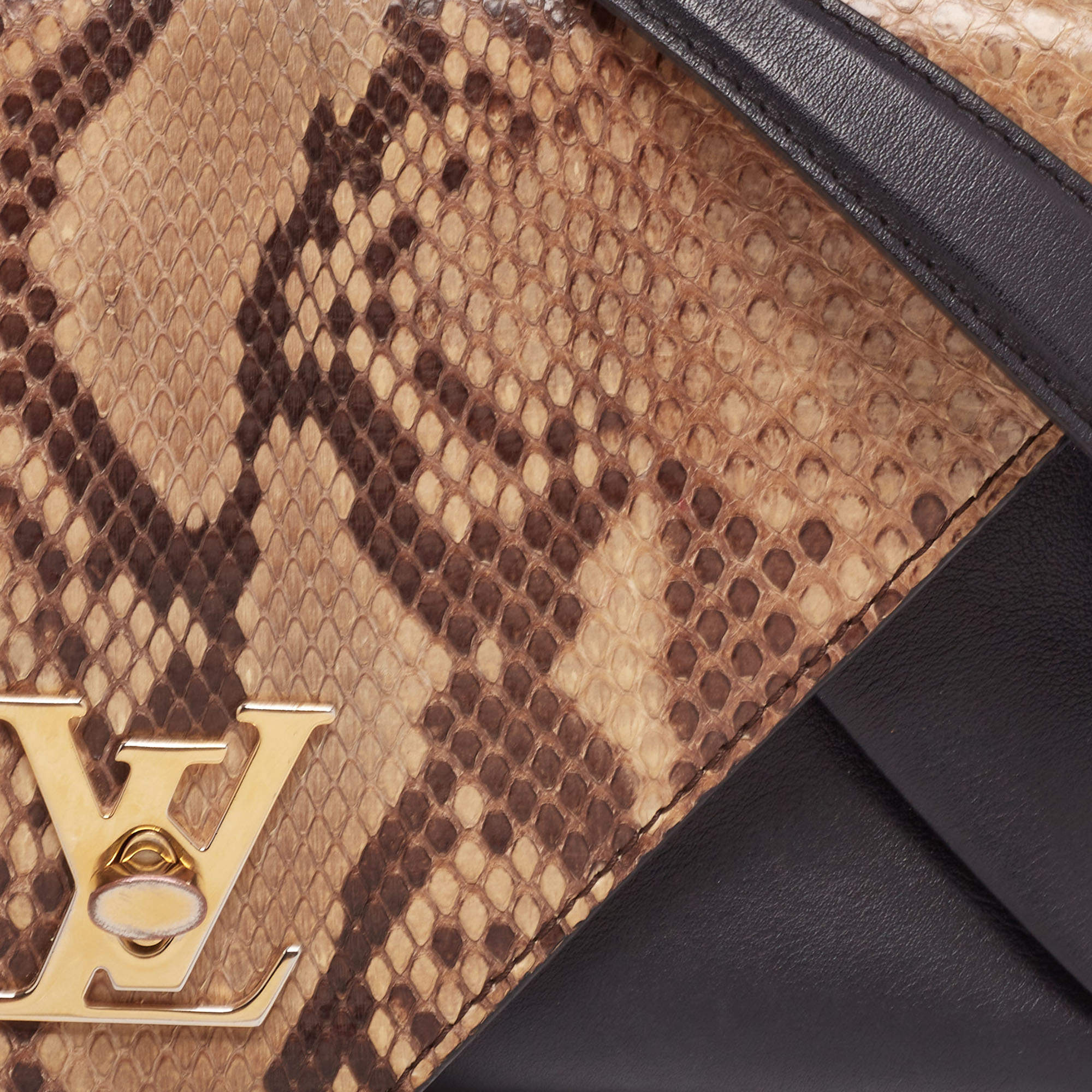 Louis Vuitton Brown /Black Python and Leather Love Note Shoulder