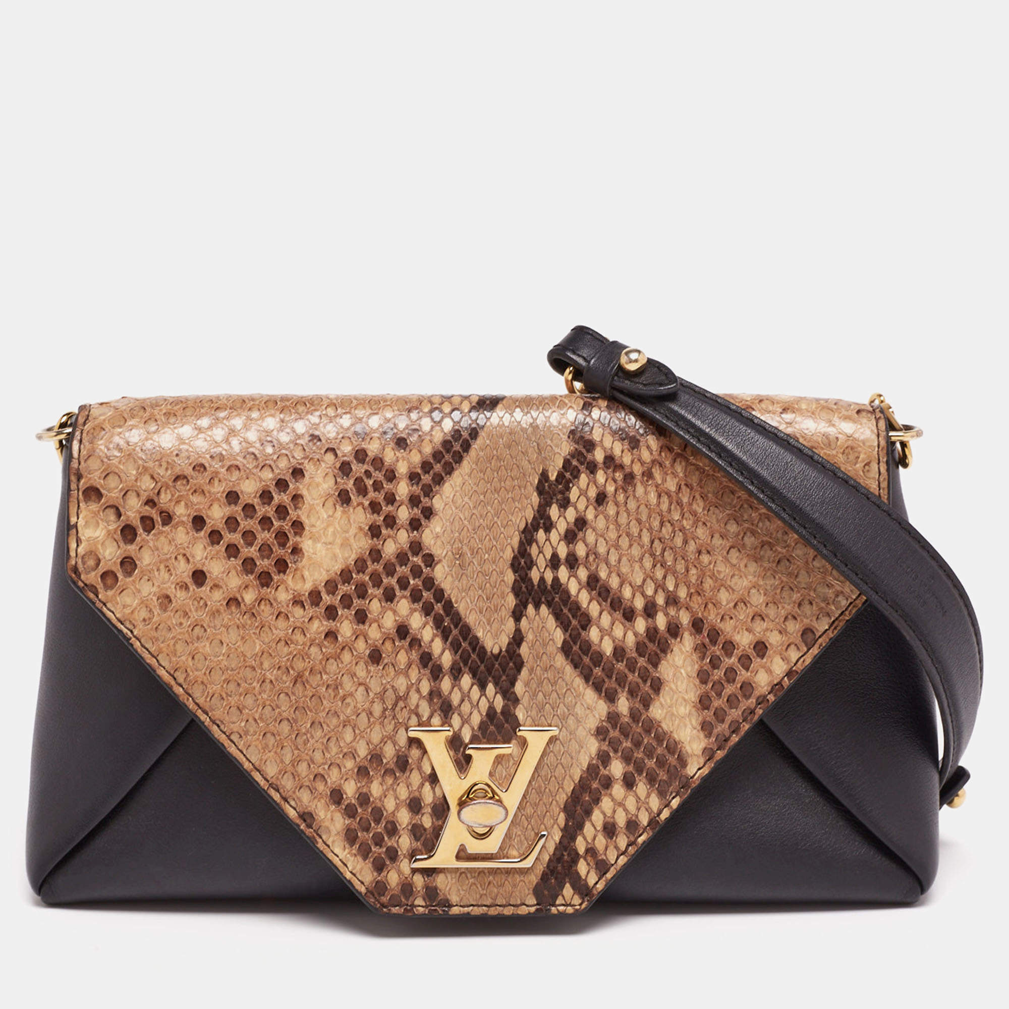 Louis Vuitton Brown /Black Python and Leather Love Note Shoulder Bag Louis  Vuitton