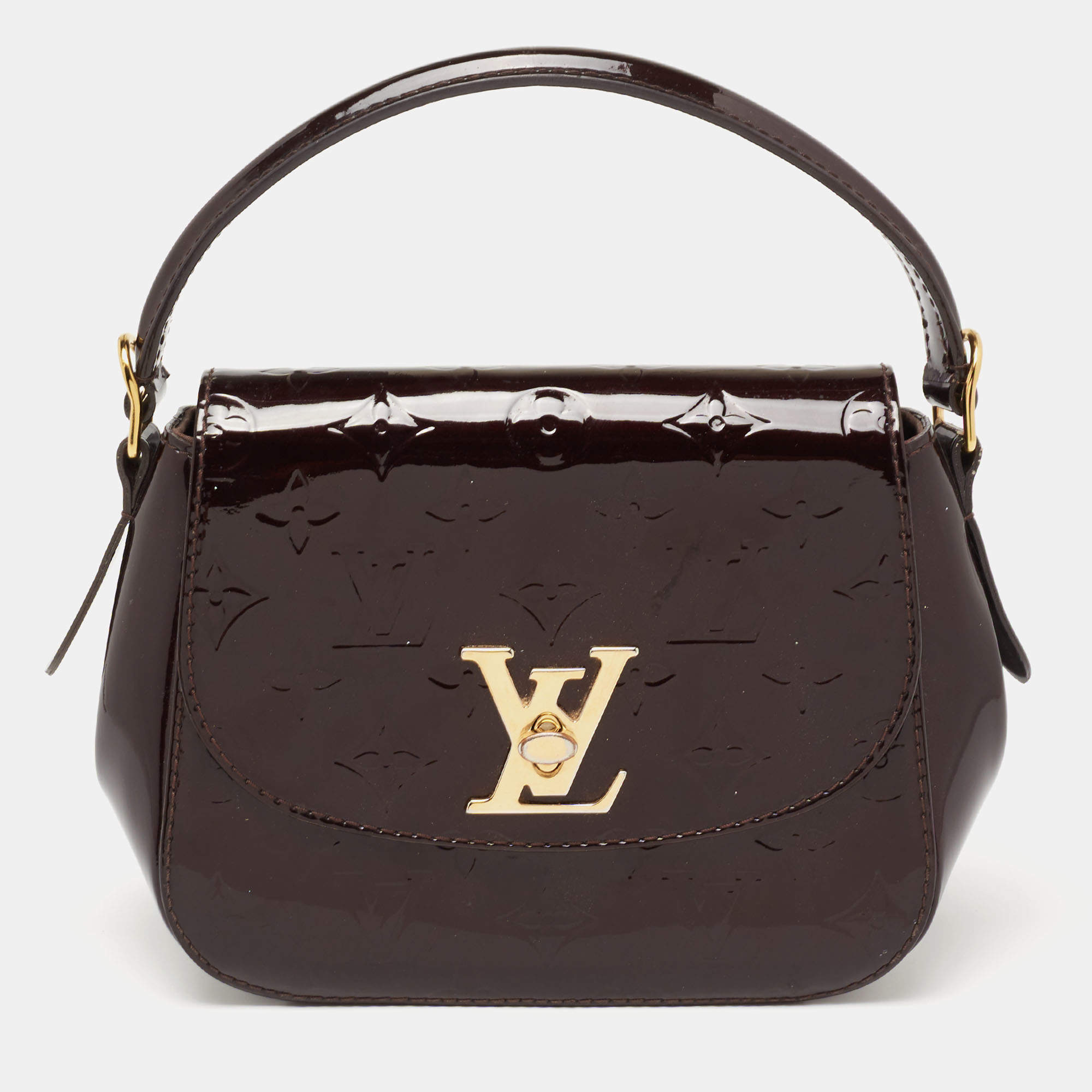 مملوكة مسبقًا حقيبة لوي فيتون باسادينا جلد لامع مونوغرامي عنابي