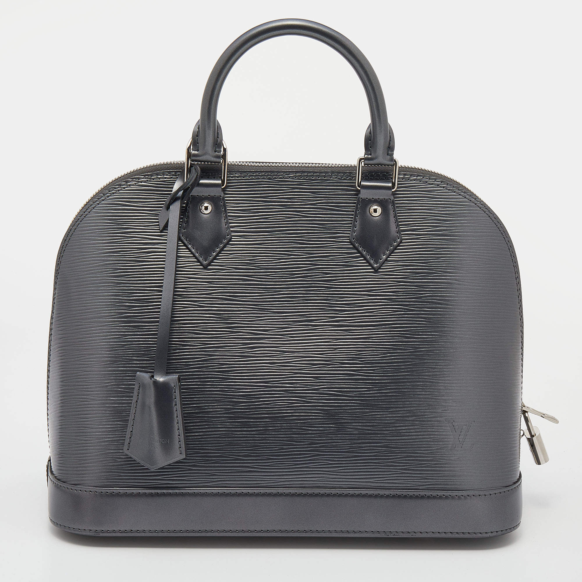 Pre Owned Louis Vuitton Anthracite Nacre Epi Leather Alma PM Bag