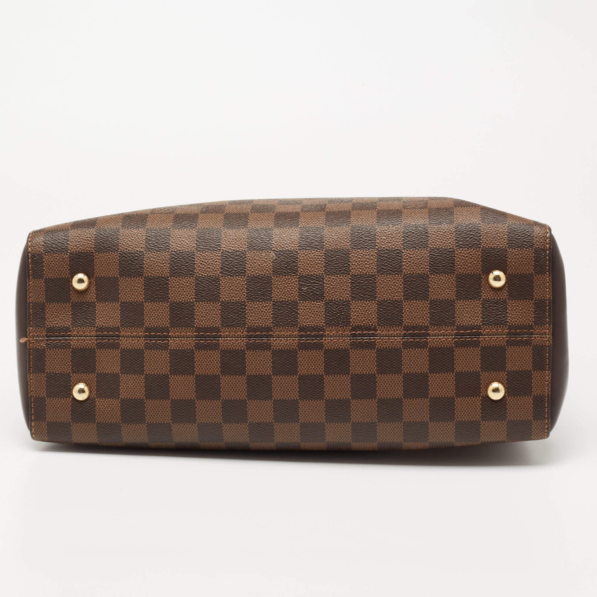 Authenticated Used LOUIS VUITTON Louis Vuitton Kensington bowling handbag  N41505 Damier canvas leather Ebene