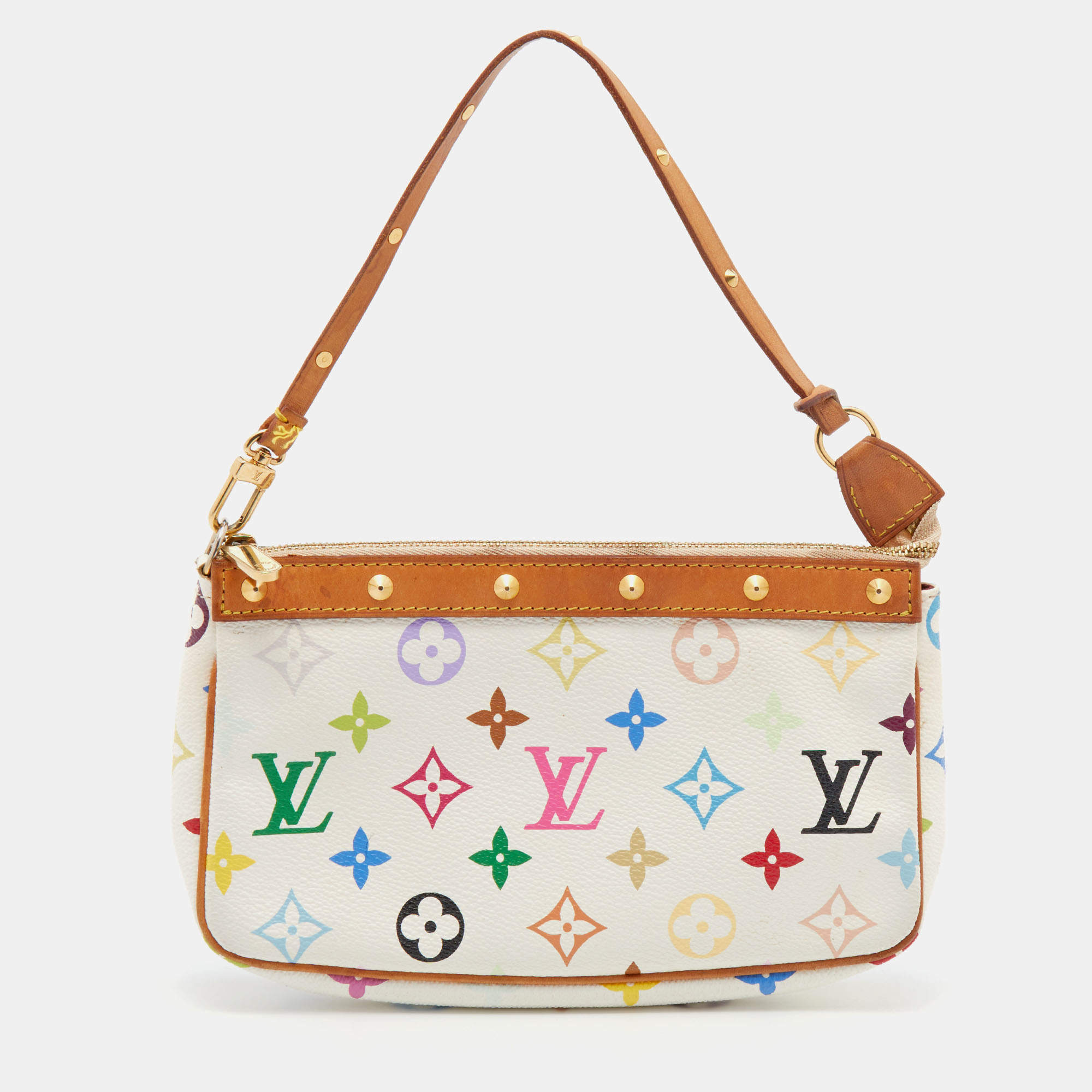 مملوكة مسبقًا Louis Vuitton White Multicolore Monogram Canvas Pochette Accessories