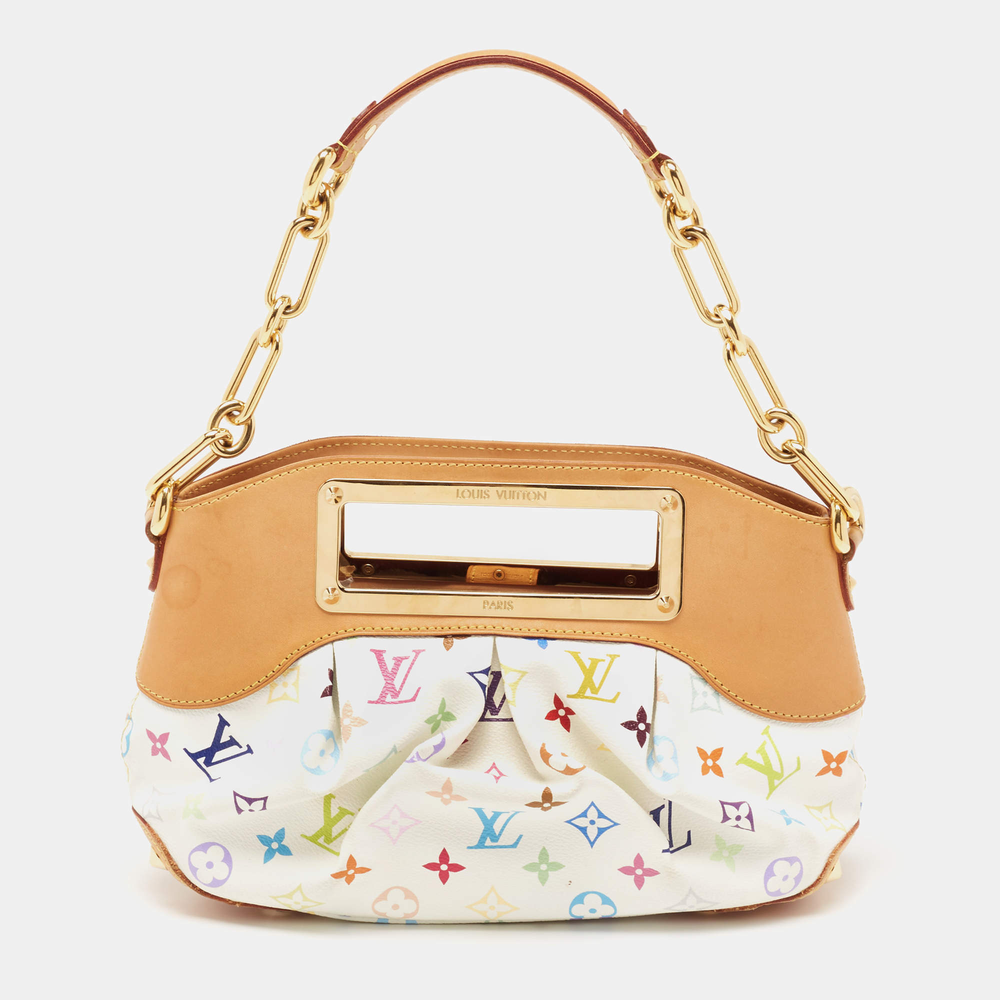 مملوكة مسبقًا Louis Vuitton White Monogram Multicolore Canvas Judy PM Bag