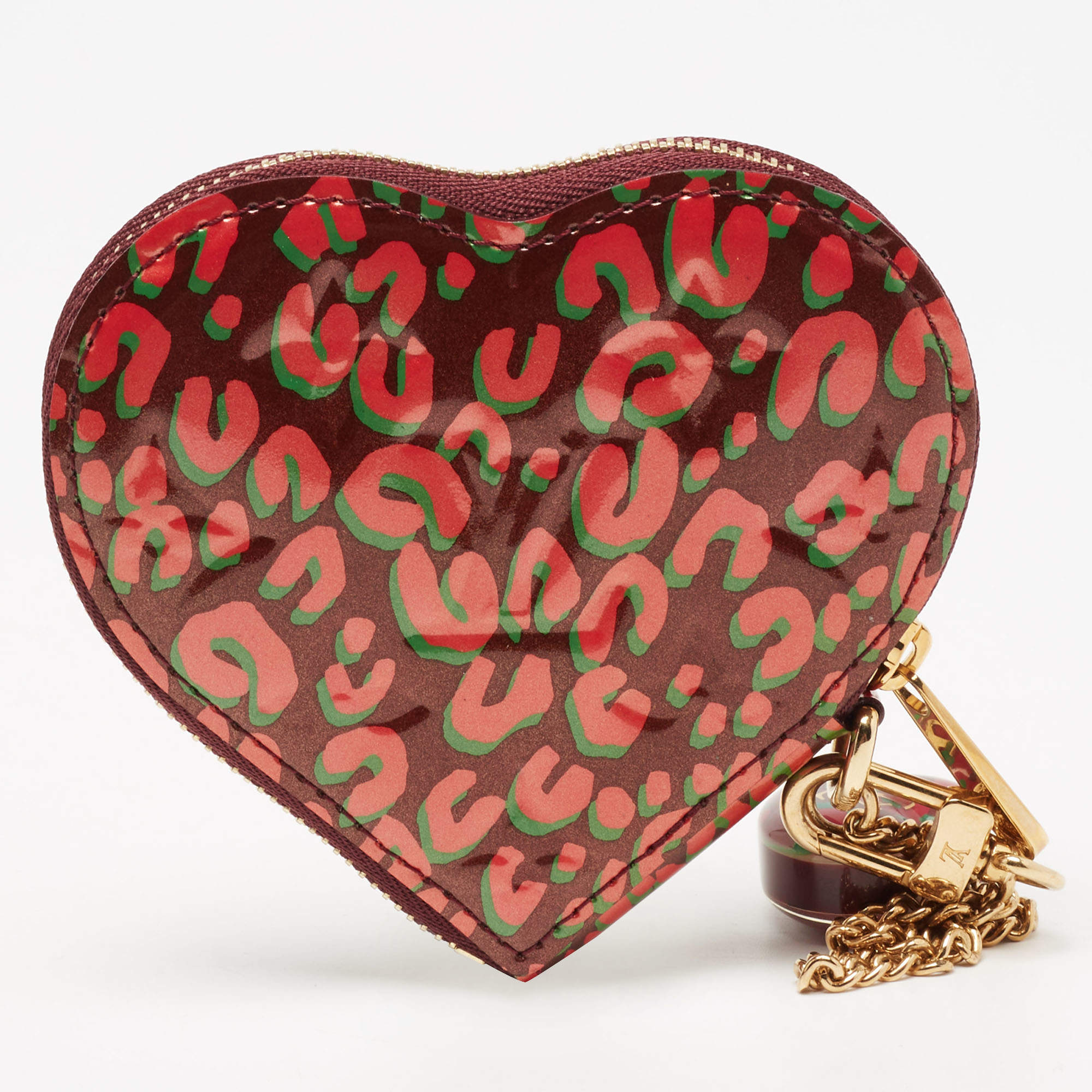 Louis Vuitton Sprouse Graffiti Beige Monogram Vernis Heart Coin