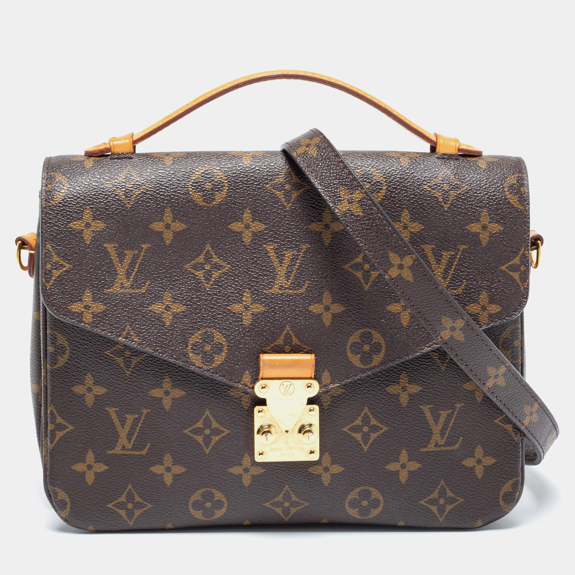 Pre Owned Louis Vuitton Monogram Canvas Pochette Metis Bag