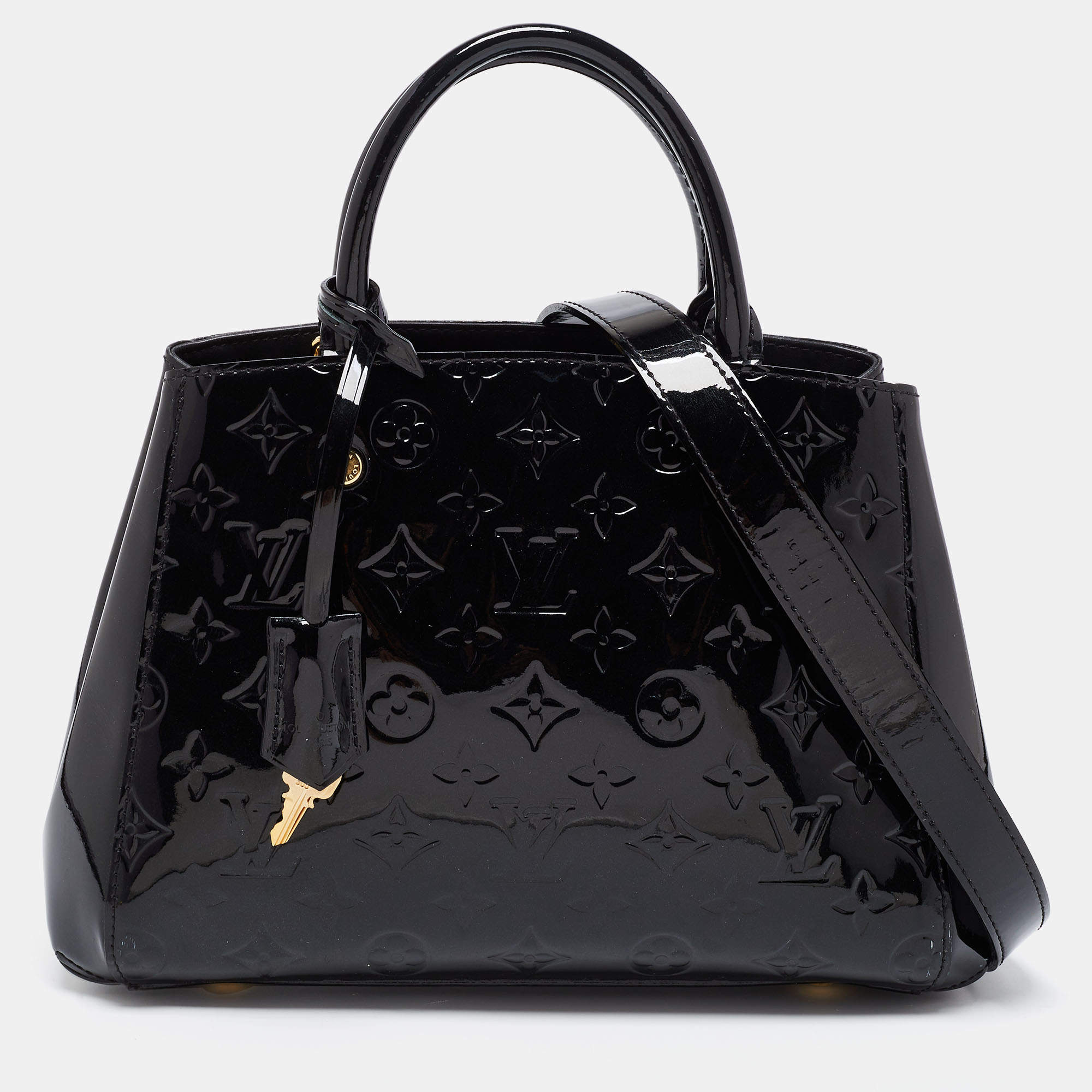 Pre Owned حقيبة لوي فيتون مونتيغين فيرنيه أسود ماغنيتيك مونوغرامي BB