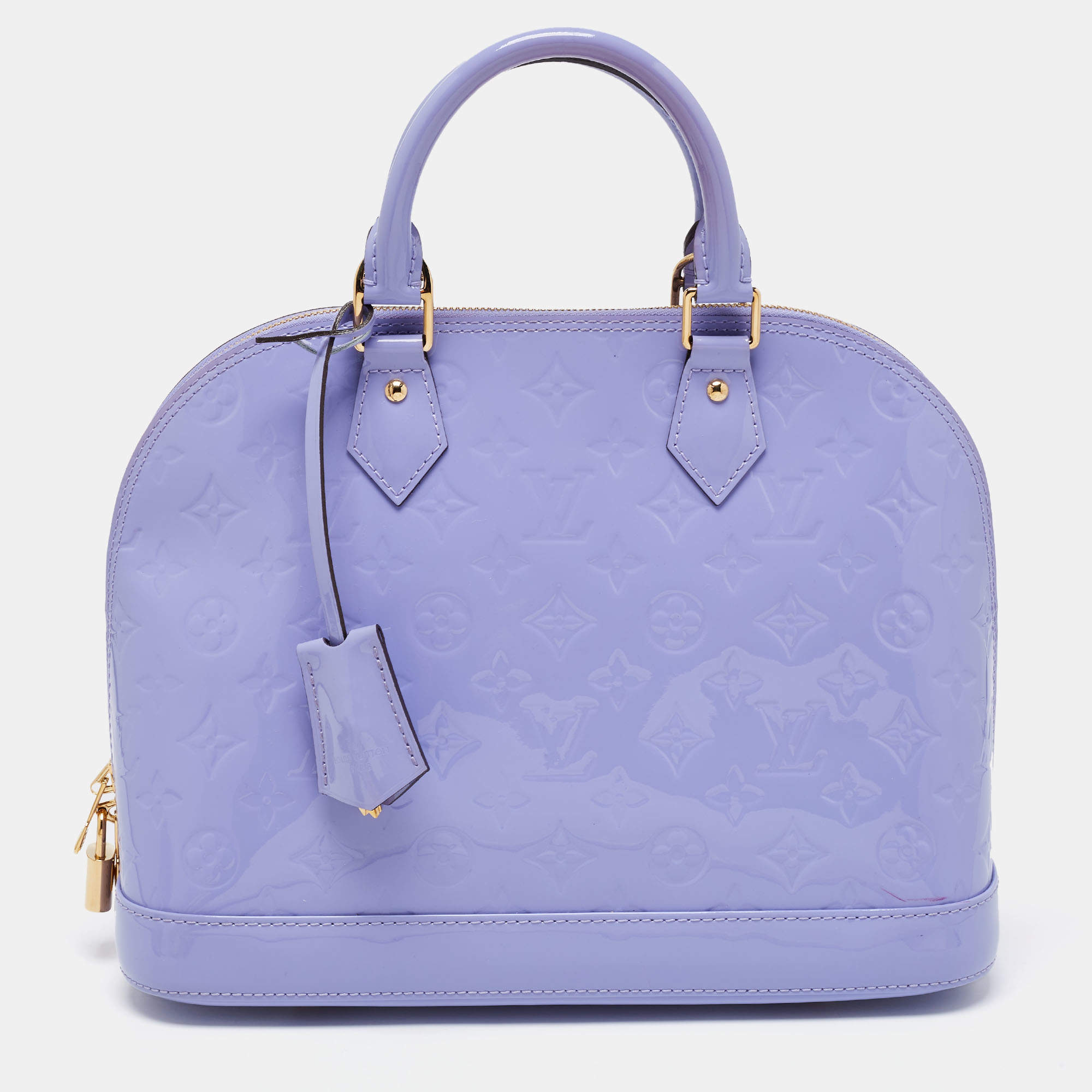 Pre Owned Louis Vuitton Lilac Monogram Vernis Leather Alma PM Bag