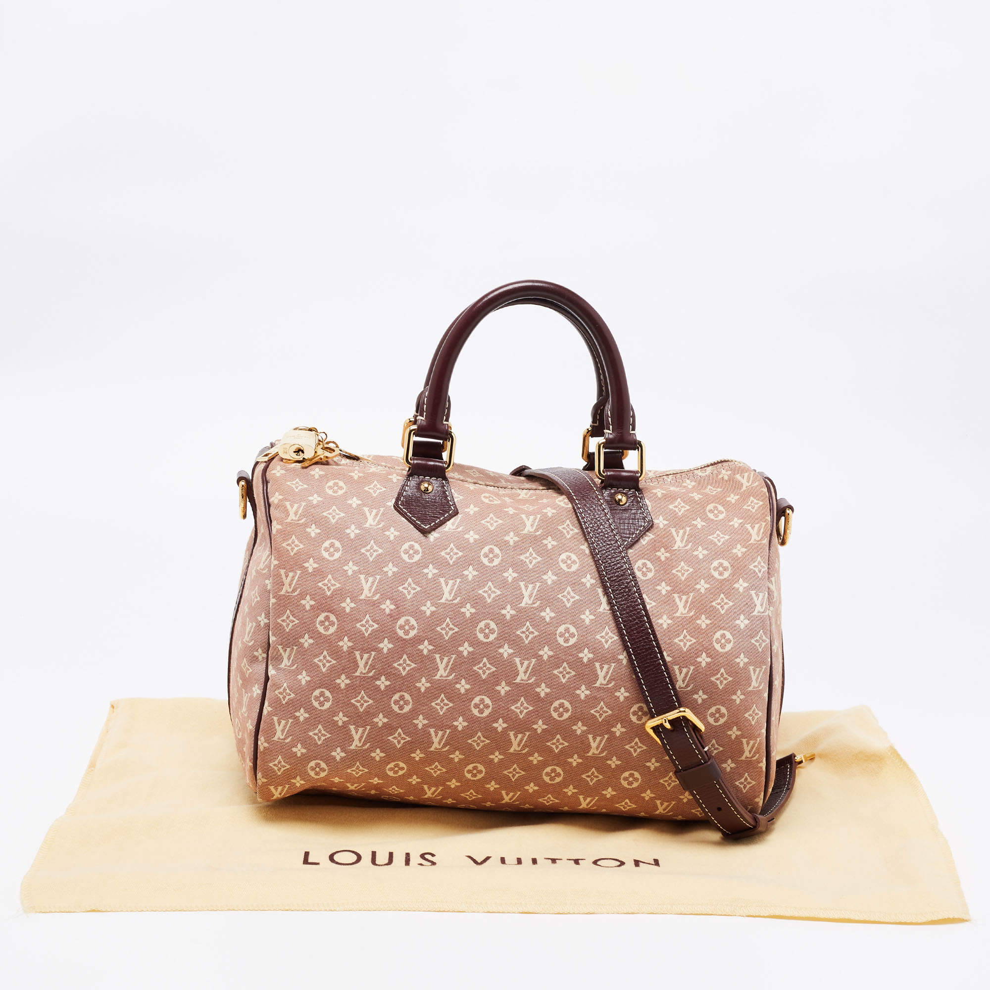 Louis Vuitton Monogram Mini Lin Speedy 30 Brown Satchel 72% off retail