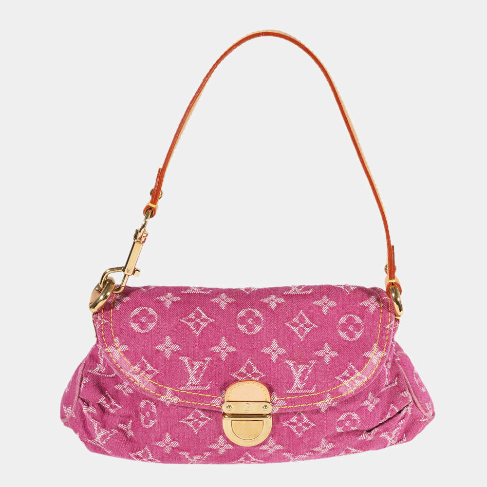 Louis Vuitton, Bags, Louis Vuitton Mini Pleaty Fuchsia Pink Monogram Denim  Shoulder Bag