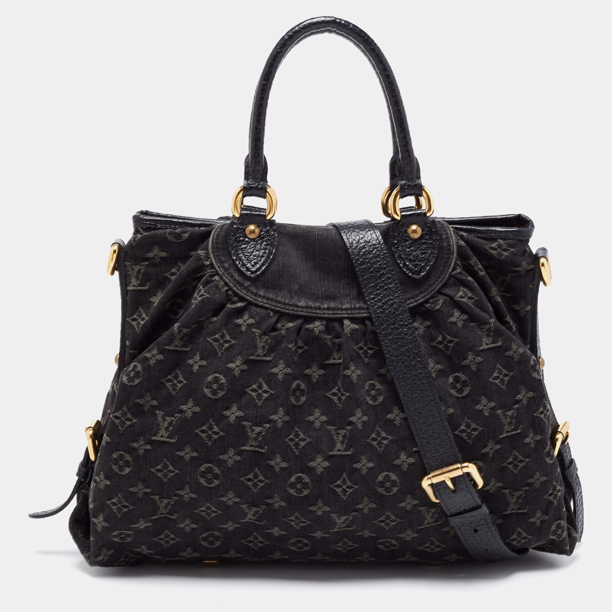 مملوكة مسبقًا Louis Vuitton Black Monogram Denim Neo Cabby GM Bag