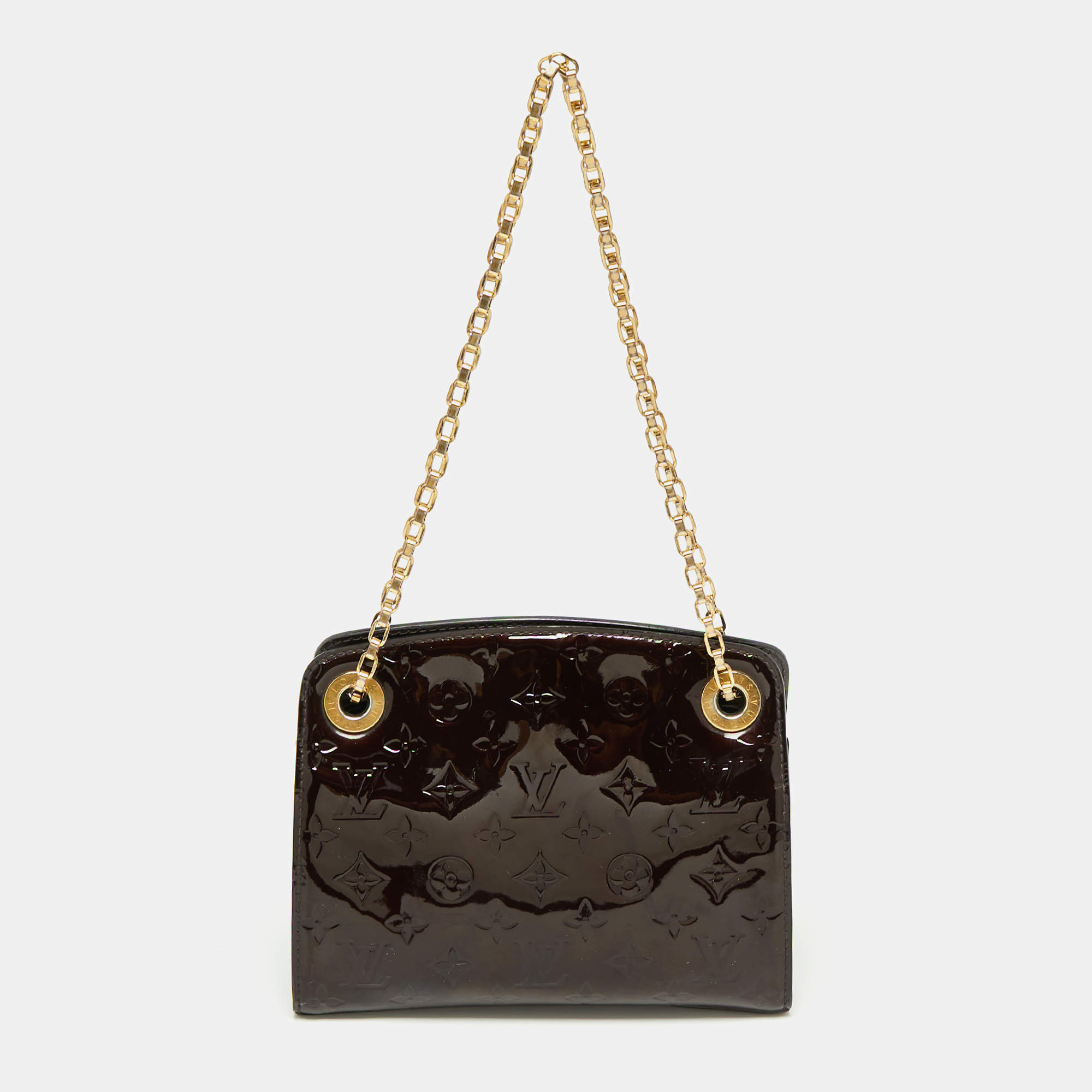 Pre Owned Louis Vuitton Amarante Monogram Vernis Virginia PM Bag