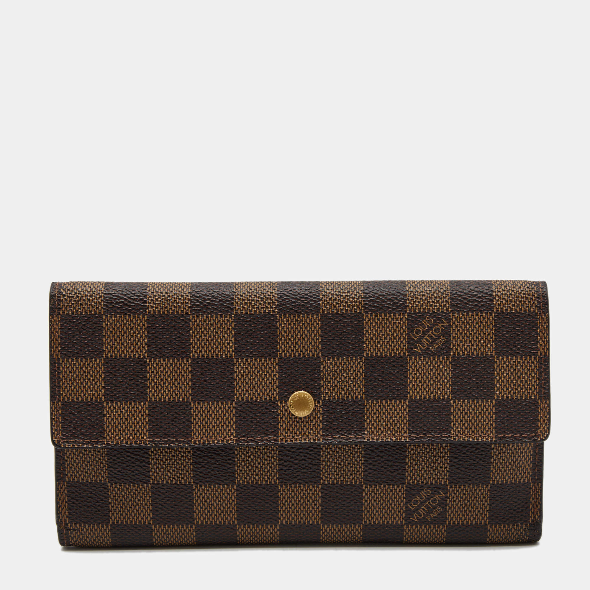 مملوكة مسبقًا Louis Vuitton Damier Ebene Canvas Trifold Continental Wallet