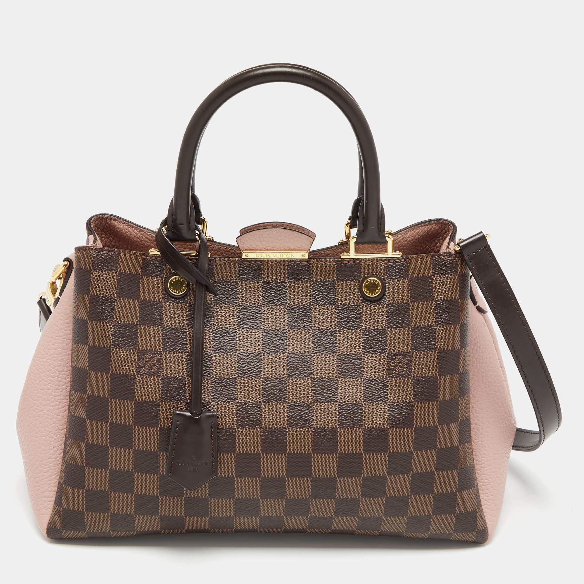 Pre Owned Louis Vuitton Magnolia Damier Ebene Canvas Brittany Bag