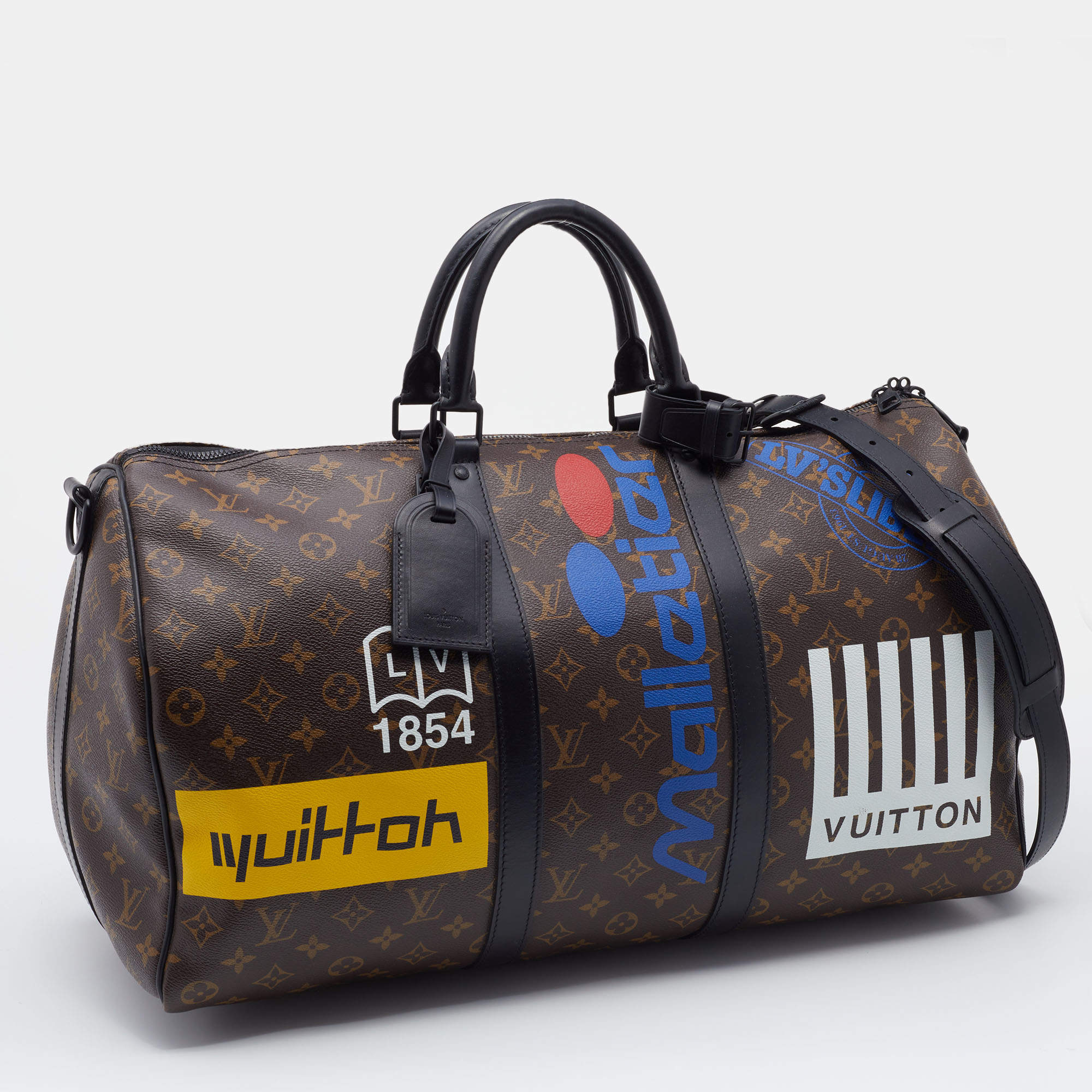 Louis Vuitton Monogram Canvas Limited Edition Logo Story Keepall  Bandouliere 50 Bag Louis Vuitton | The Luxury Closet