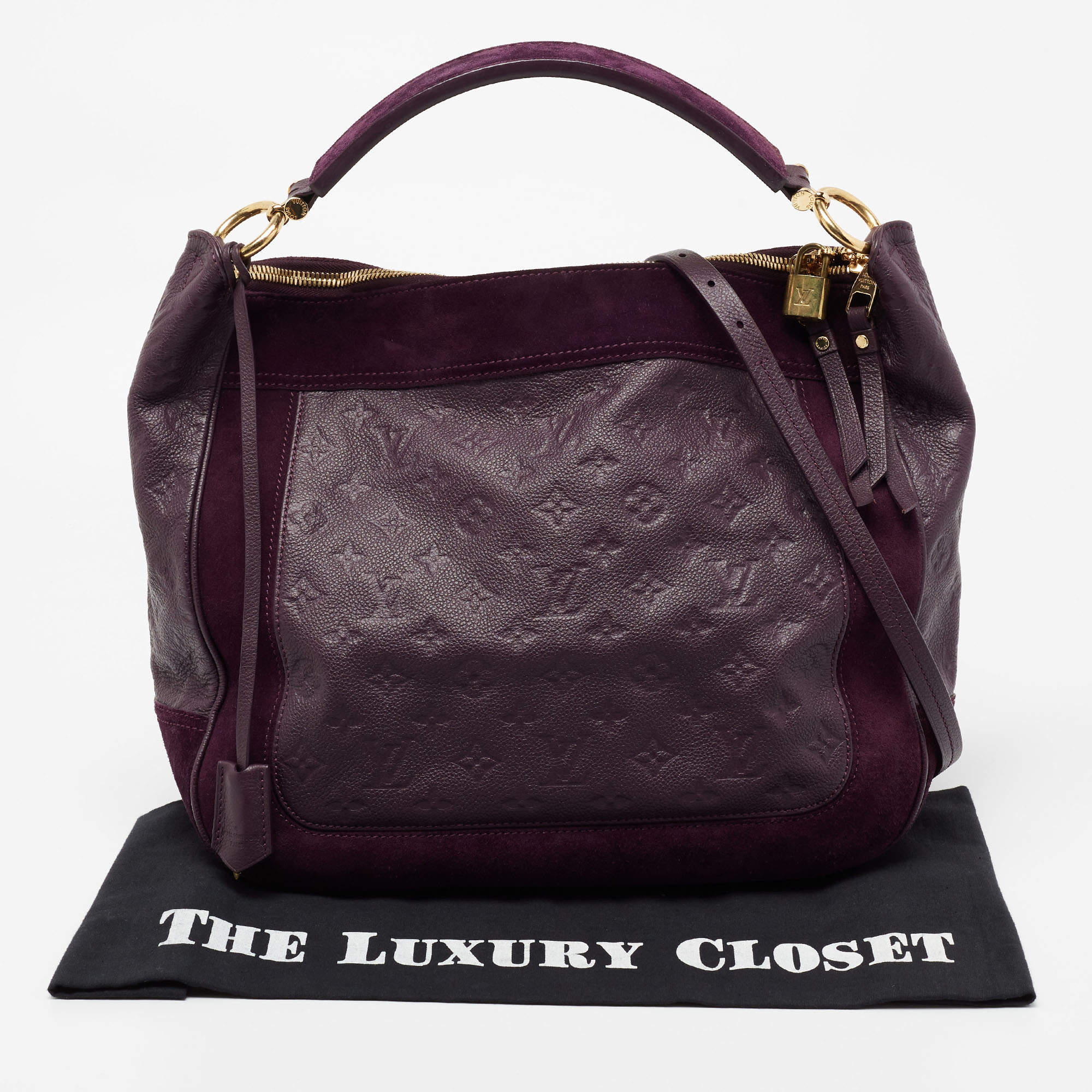 Louis Vuitton Black Monogram Empreinte Audacieuse MM Suede Leather