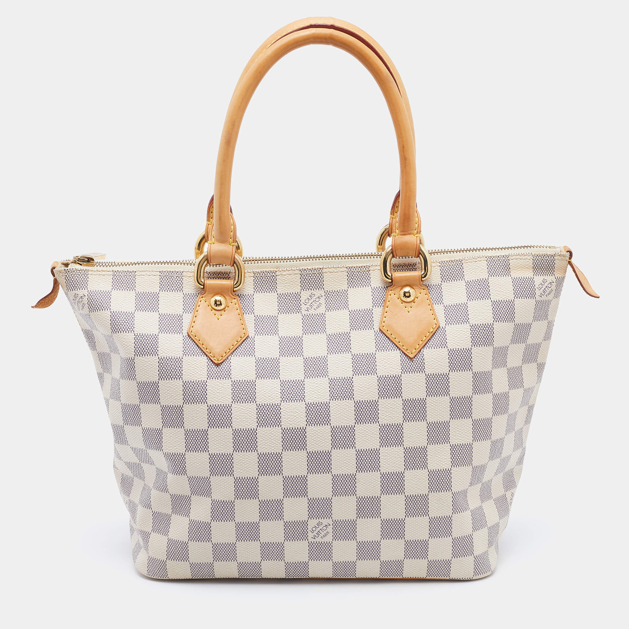 Authentic Louis Vuitton Damier Azur Saleya GM Shoulder Tote Bag