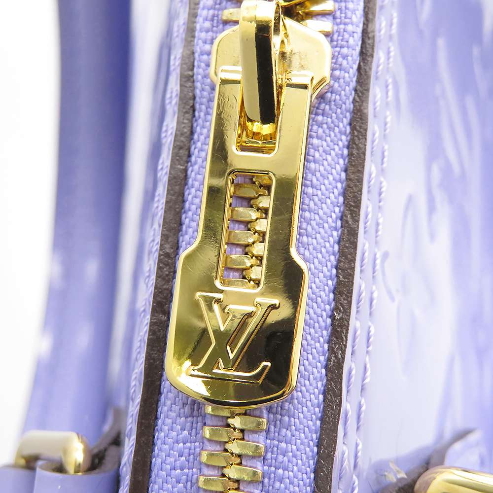 Louis Vuitton Alma BB, Purple Metallic Vernis with Monogram, New in Box  WA001