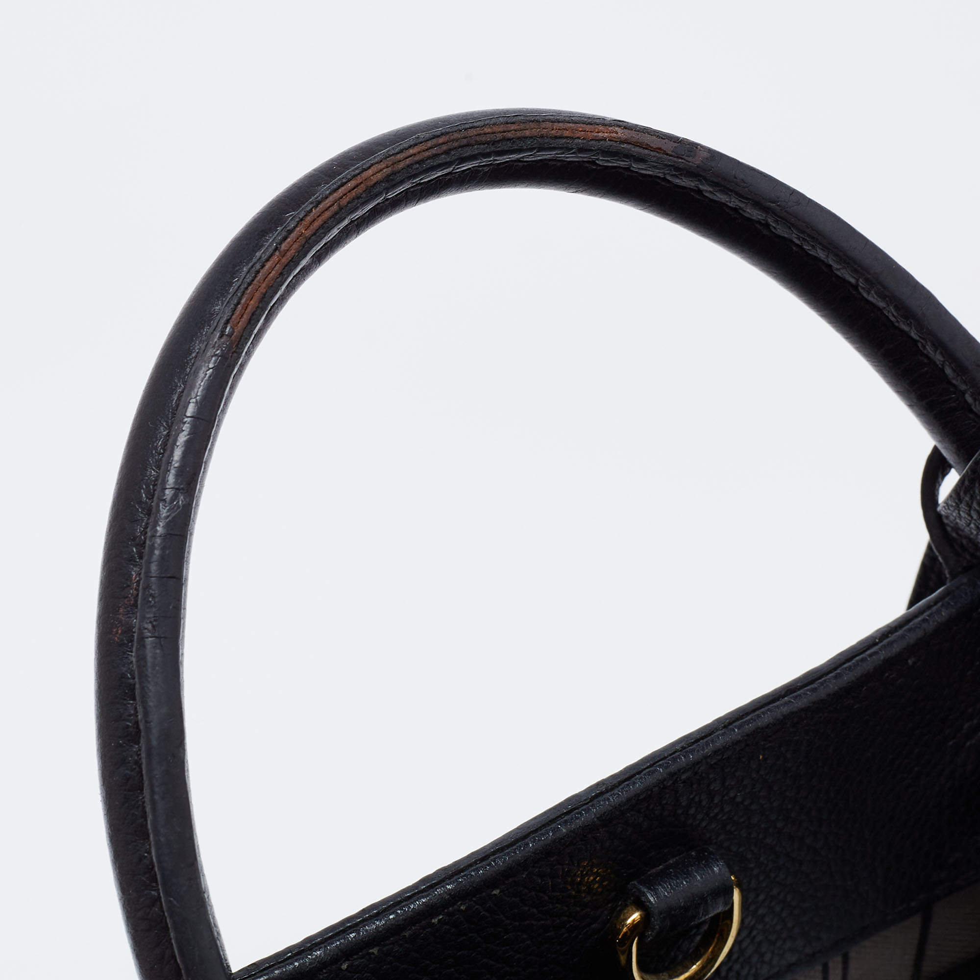 LOUIS VUITTON Montaigne MM Black Monogram Empreinte leather tote bag  pristine! ref.265369 - Joli Closet