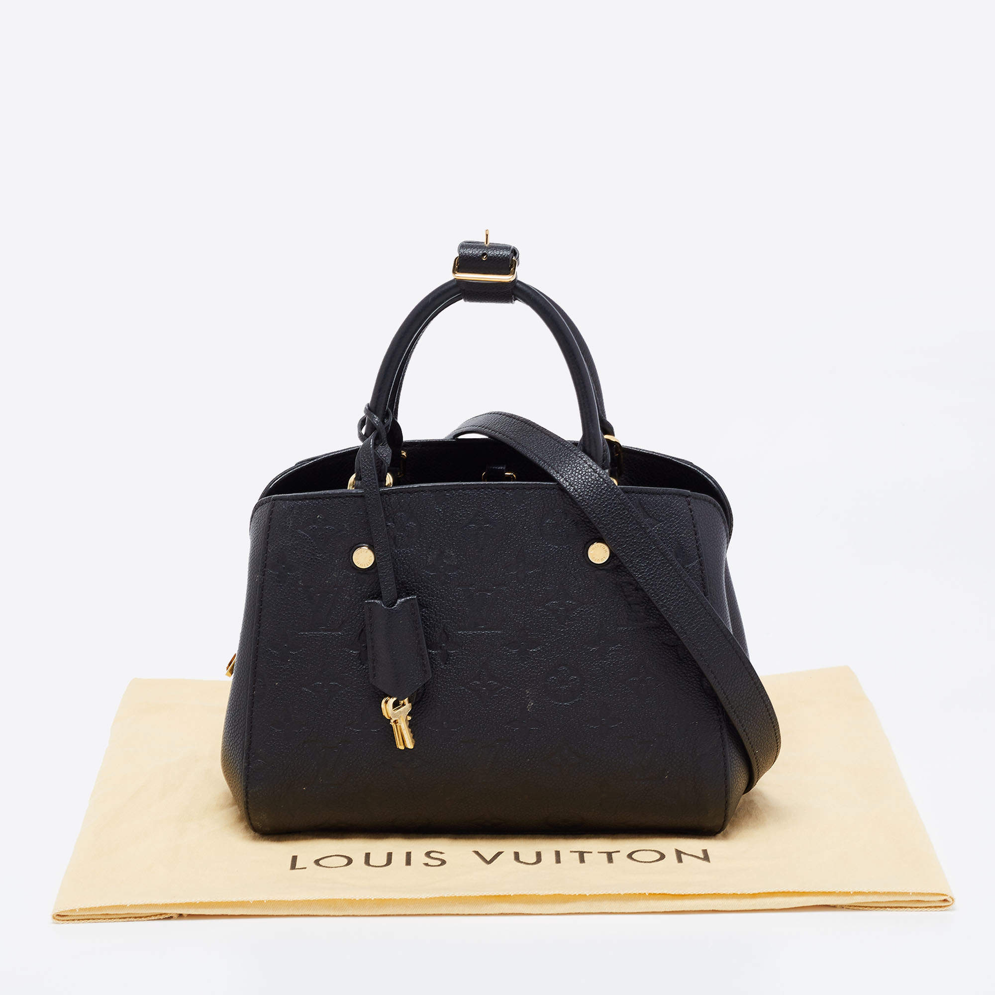 Authentic Louis Vuitton Black Monogram Empreinte Leather Montaigne MM –  Paris Station Shop