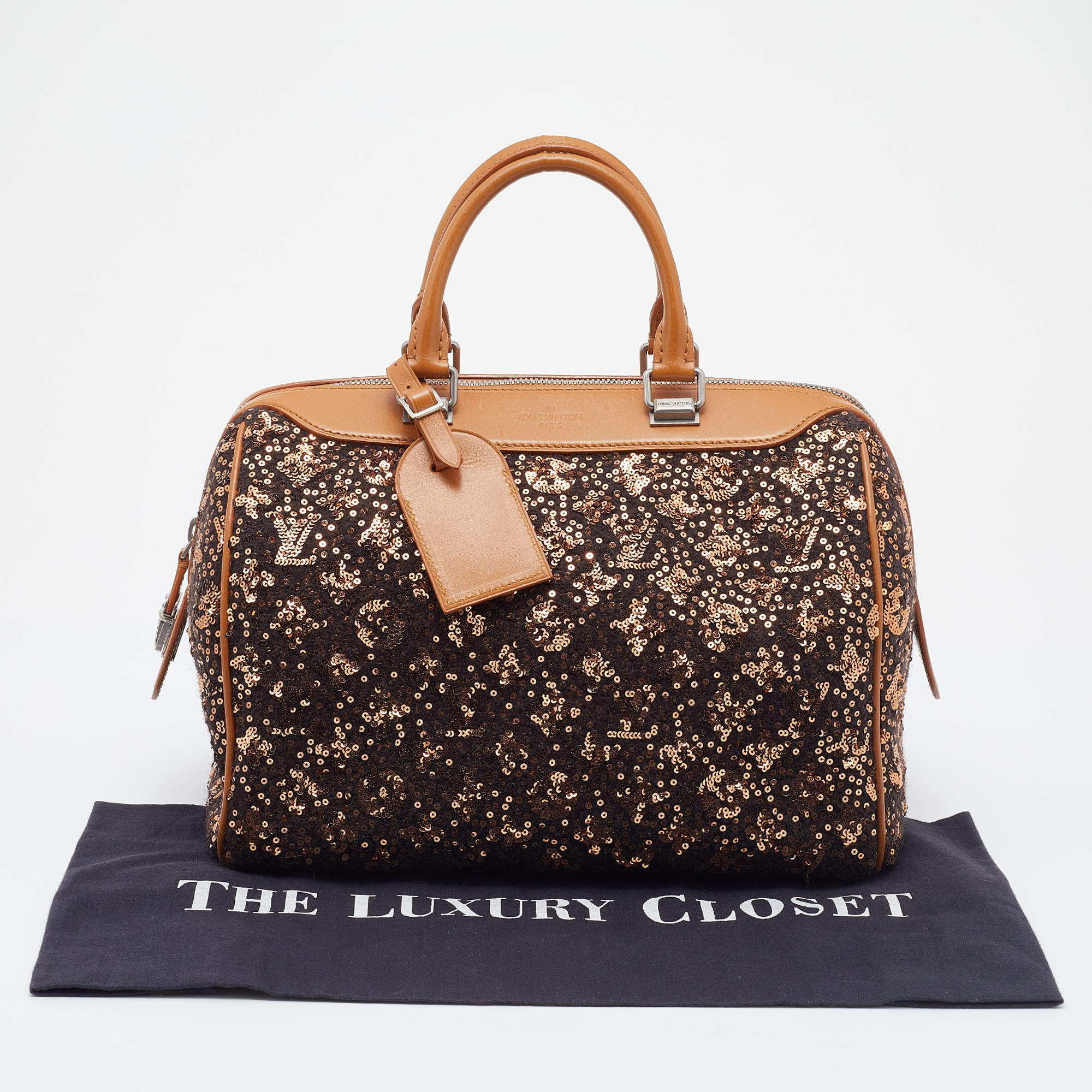 Louis Vuitton Gold Monogram Sequin Sunshine Express Speedy 30 Bag