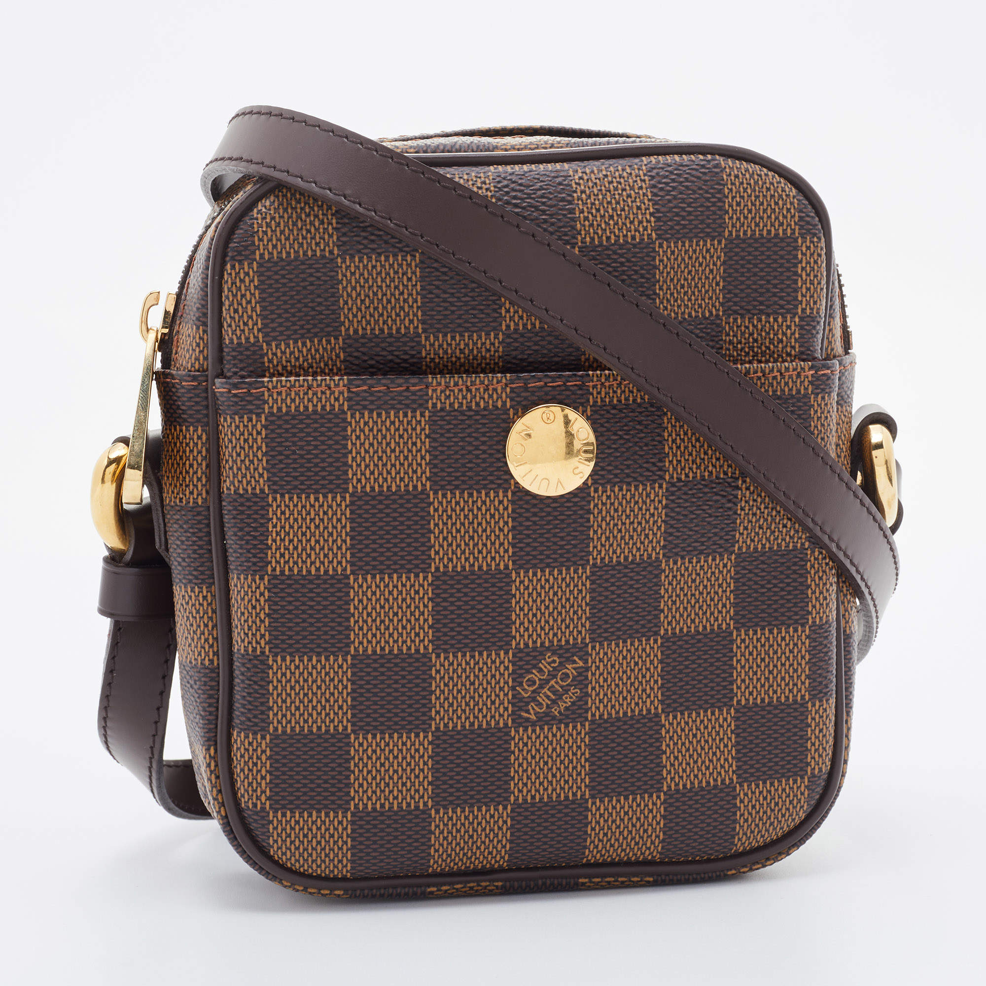 Louis Vuitton Crossbody Rift Damier Ebene Brown in Canvas with Gold-tone -  US