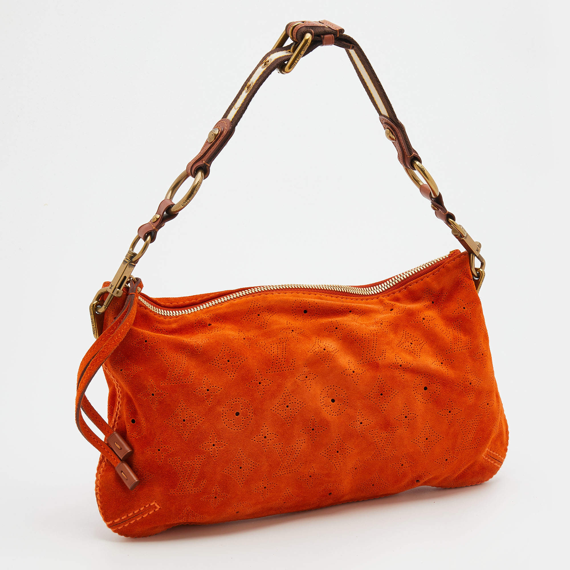 Onatah handbag Louis Vuitton Orange in Suede - 18626417