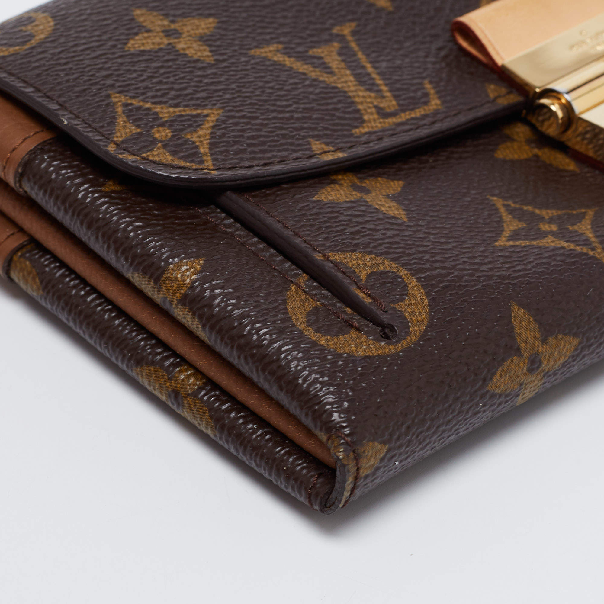 Louis Vuitton Brown Monogram Elysee Flap Over Style Wallet