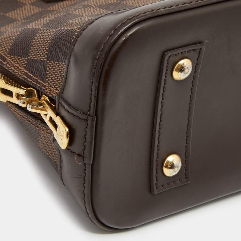 Alma bb cloth handbag Louis Vuitton Brown in Cloth - 23733998