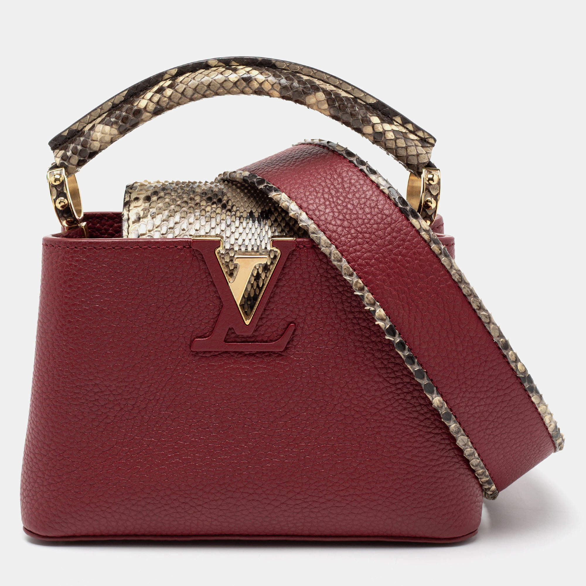 Louis Vuitton - Capucines Python Leather Mini Bag – Purple/Metallic – Shop  It