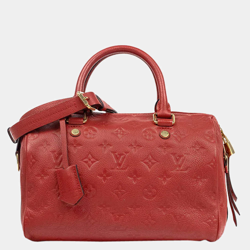 LOUIS VUITTON Marais MM Empreinte Leather Handbag Speedy + Box & Dust Bag  Red