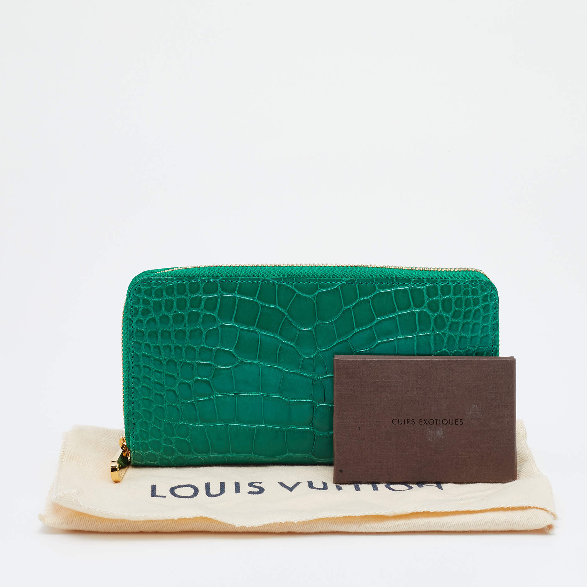 Louis Vuitton Green Alligator Leather Zippy Wallet Louis Vuitton