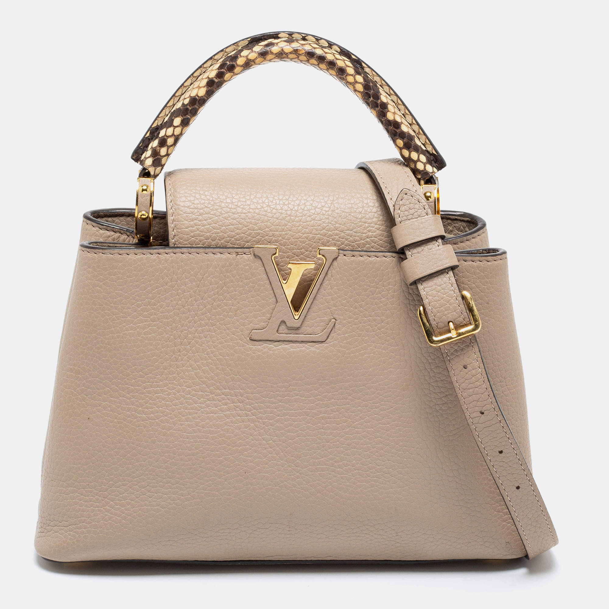 Pre Owned حقيبة لوي فيتون كابوسينس بي بي جلد ثعبان وغاليت توريلون