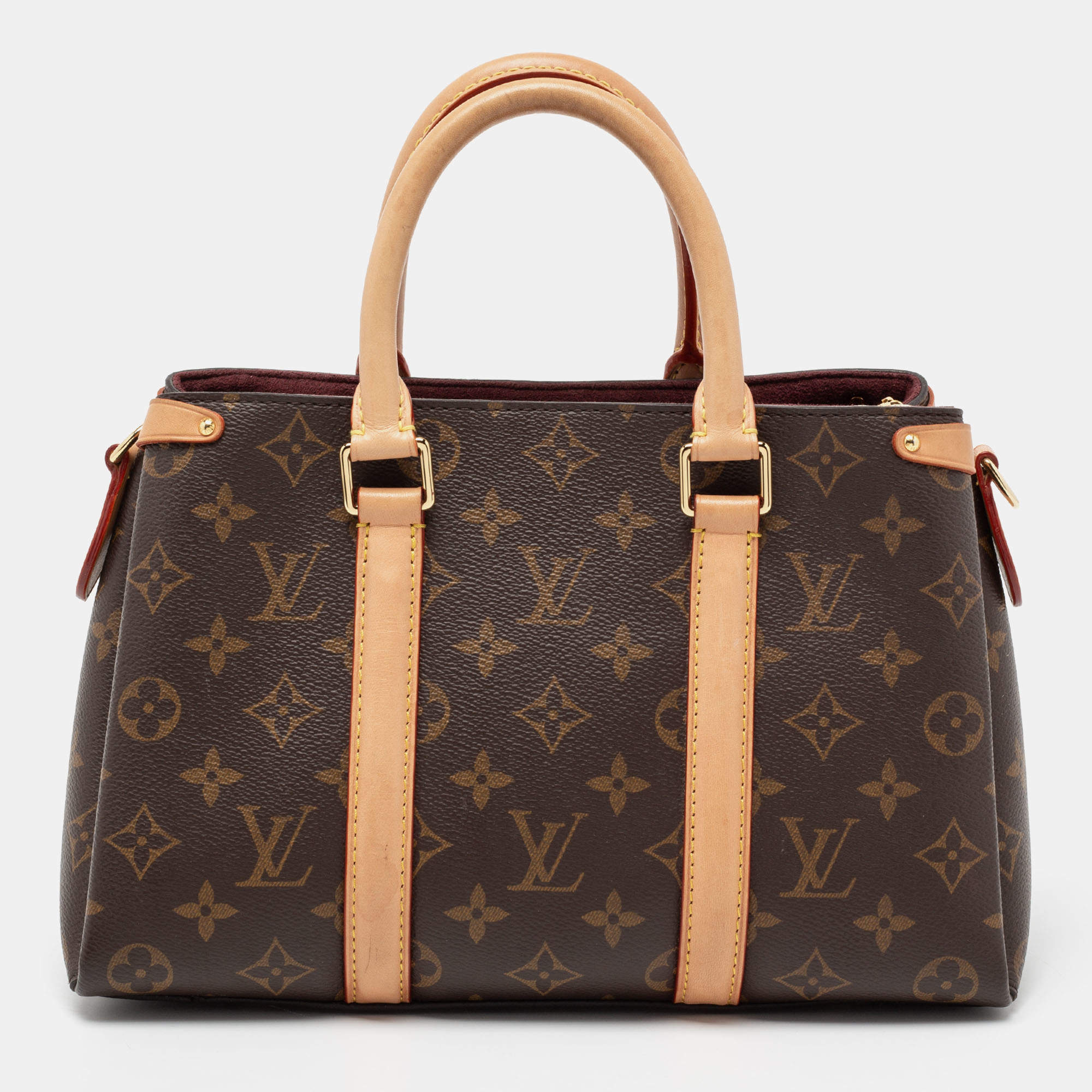 Louis Vuitton Soufflot Tote MM Brown Canvas Coated Leather